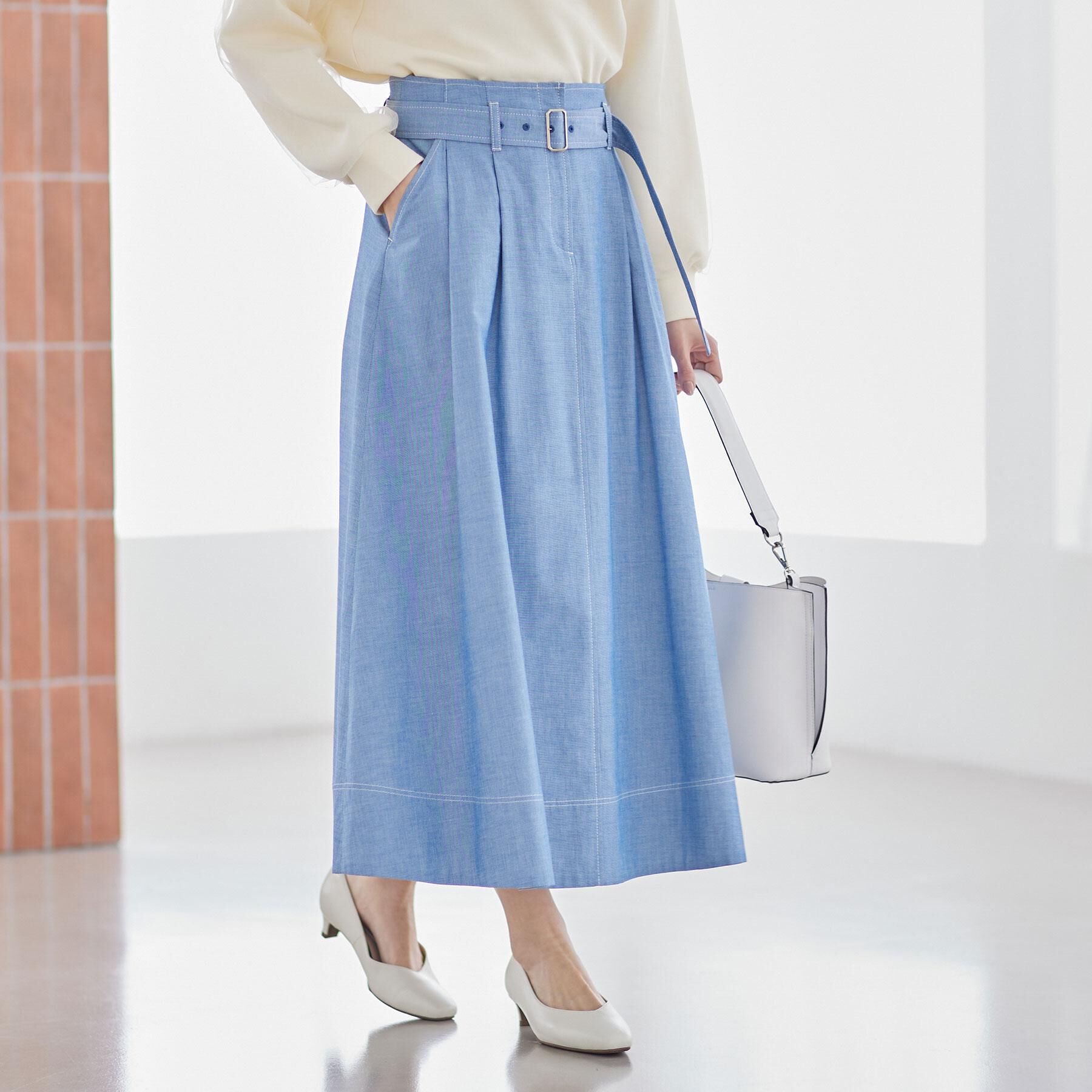 Reflect「ダンガリータックフレアスカート」|スカート|