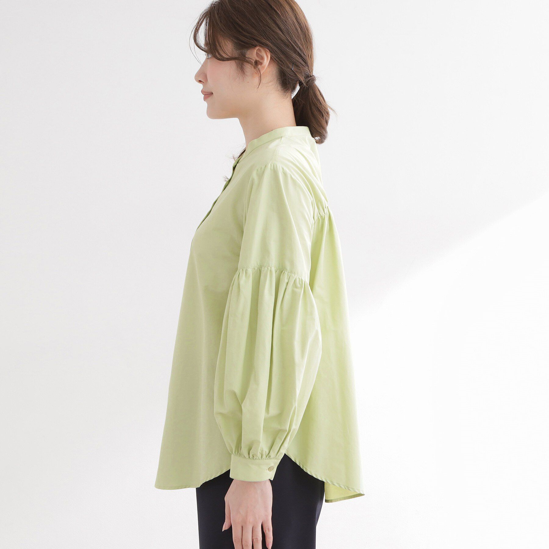 Reflect「【レイヤードにおすすめ◎】バンドカラーボリュームスリーブシャツ」|シャツ・ブラウス|