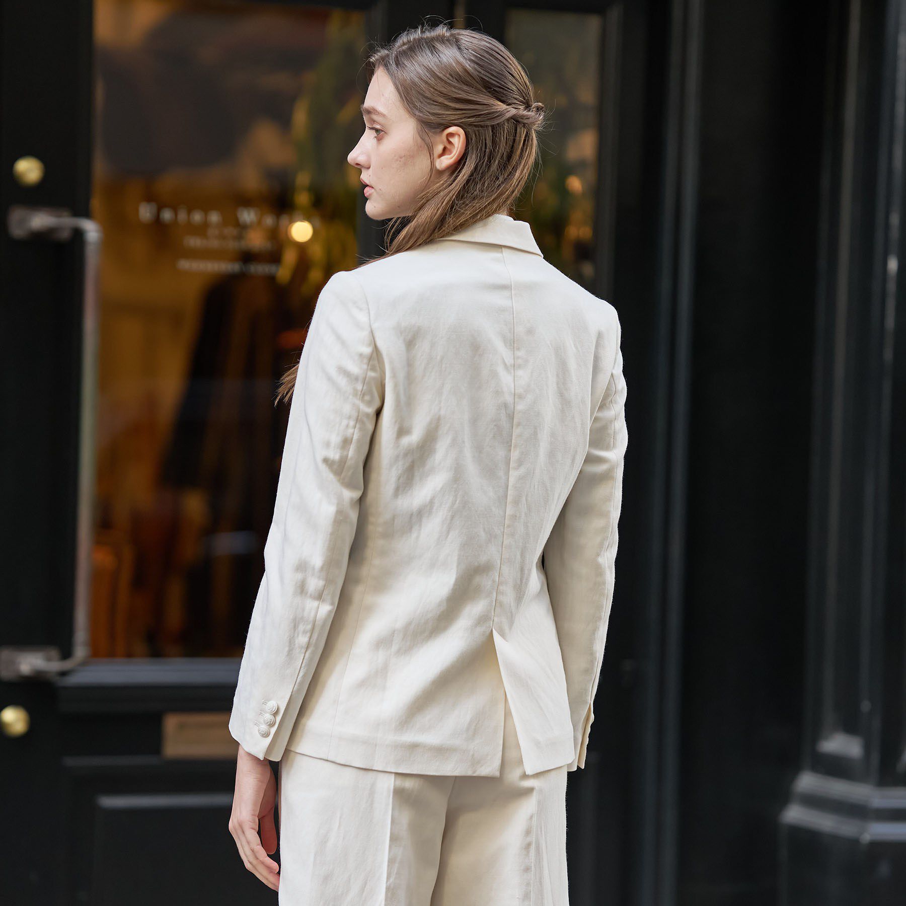 DRESSTERIOR「【セットアップ可】リネンブレンドダブルブレストジャケット」|テーラードジャケット|