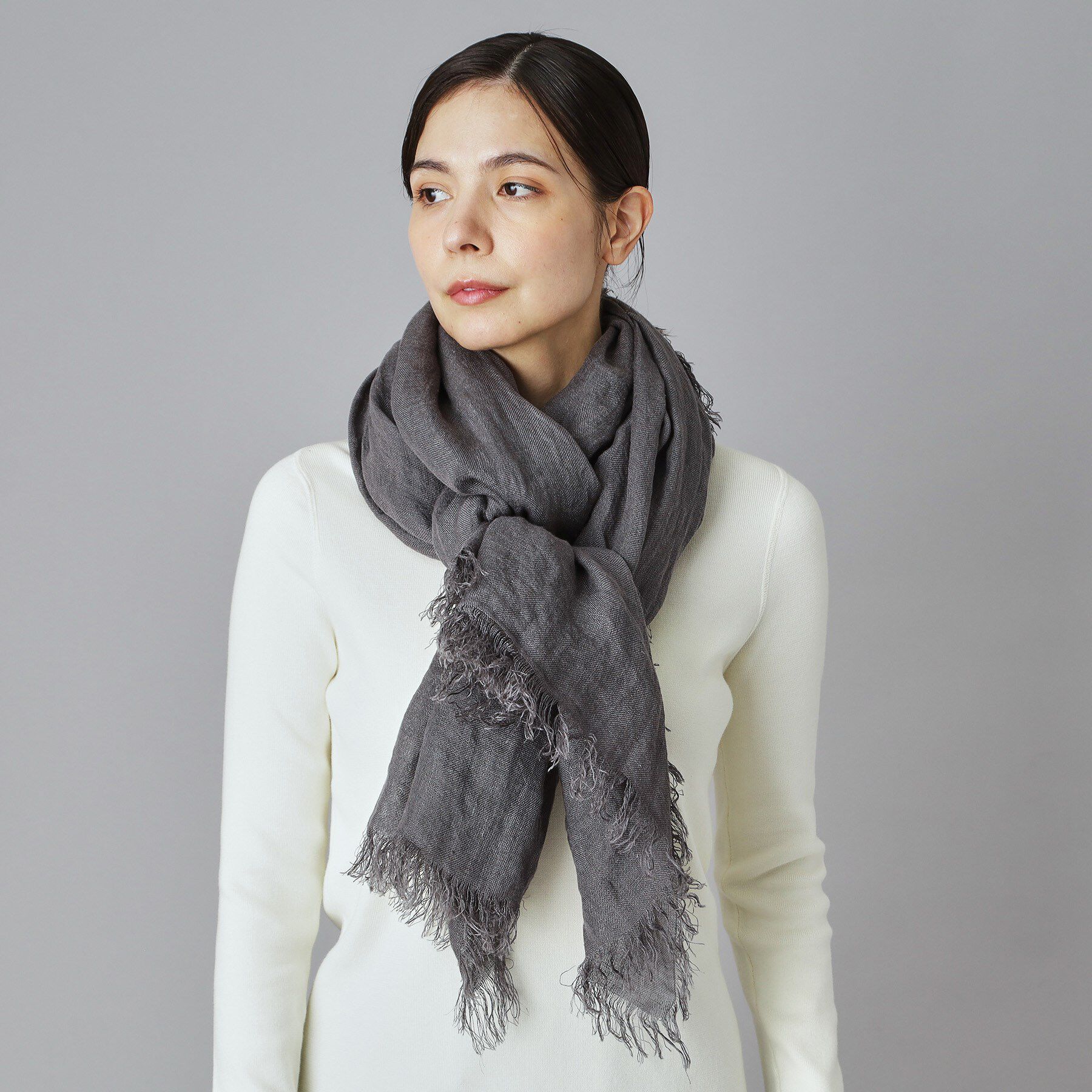 DRESSTERIOR「ASAUCE MELER（アソースメレ）フランダース産リネンガーゼストール」|ストール|