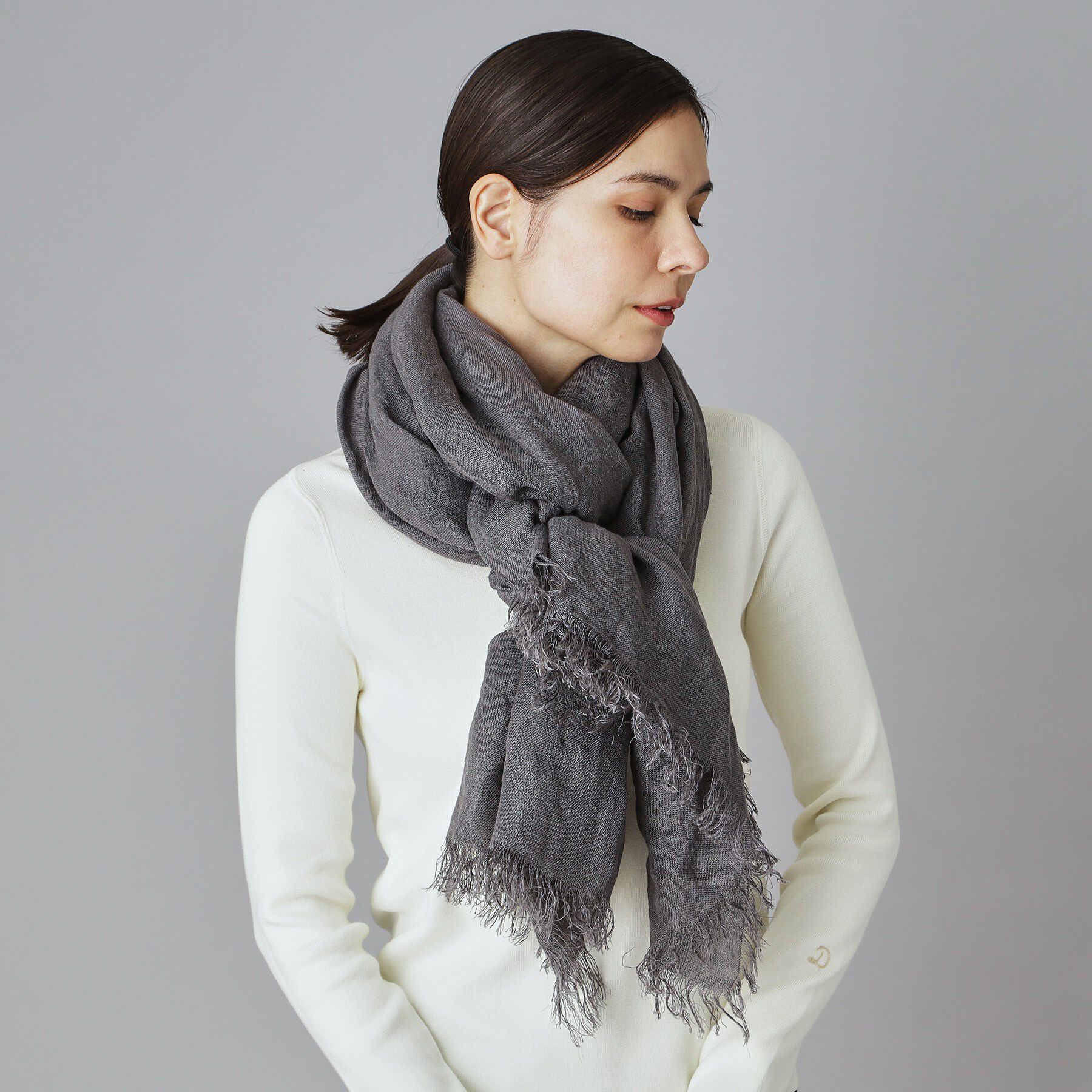 DRESSTERIOR「ASAUCE MELER（アソースメレ）フランダース産リネンガーゼストール」|ストール|