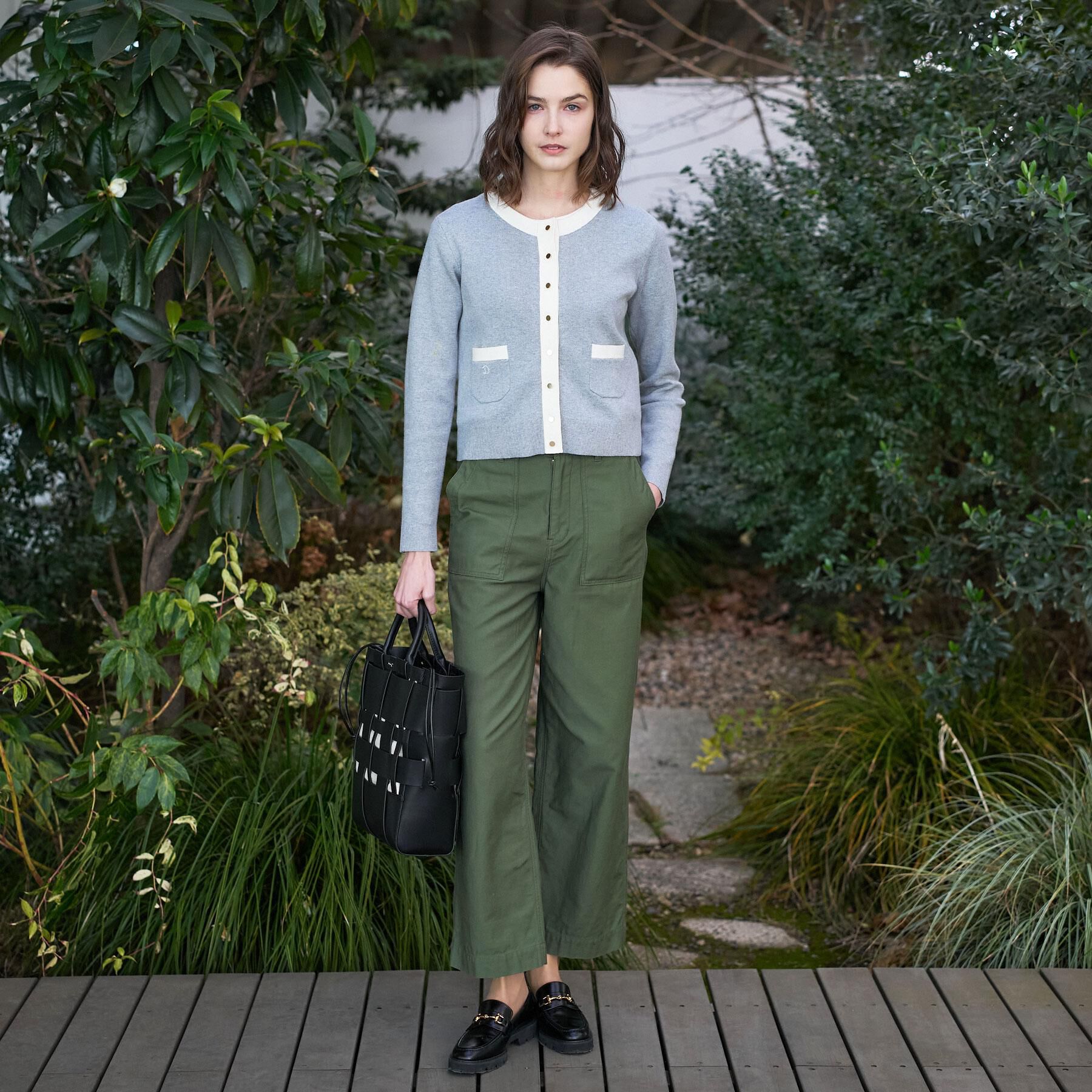 DRESSTERIOR「ウォッシャブル コットンカシミヤ コンビカーデ」|カーディガン|