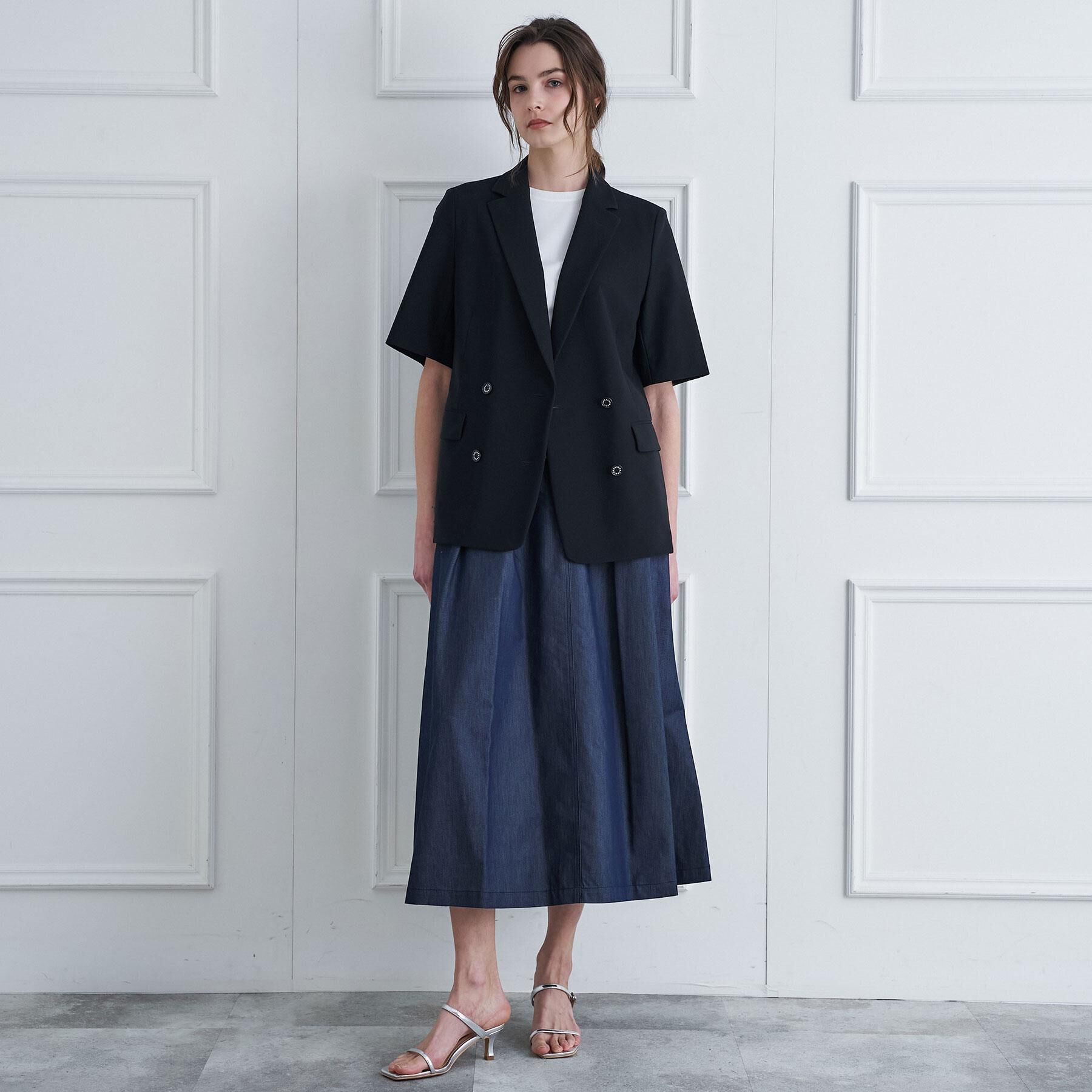 DRESSTERIOR「クールタッチタックデニムスカート」|スカート|