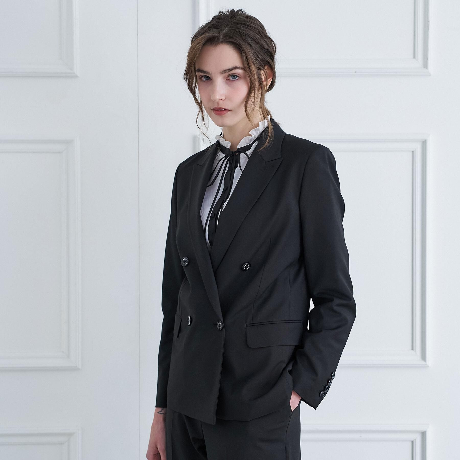 DRESSTERIOR「【セットアップ可】ピークドダブルライトストレッチジャケット」|テーラードジャケット|