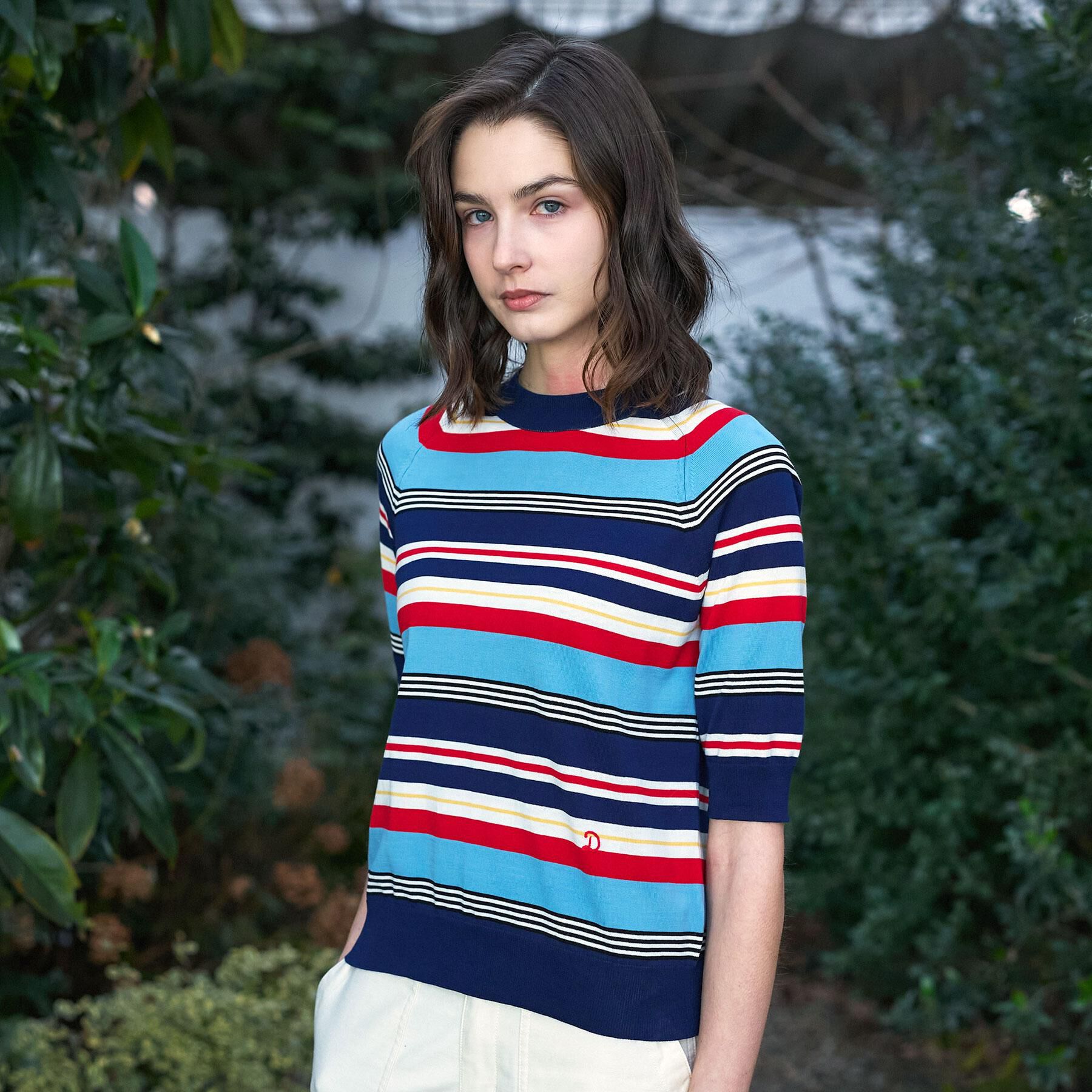 DRESSTERIOR「【大人MUSE5月号掲載】コットンシルクマルチボーダーニット」|ニット・セーター|