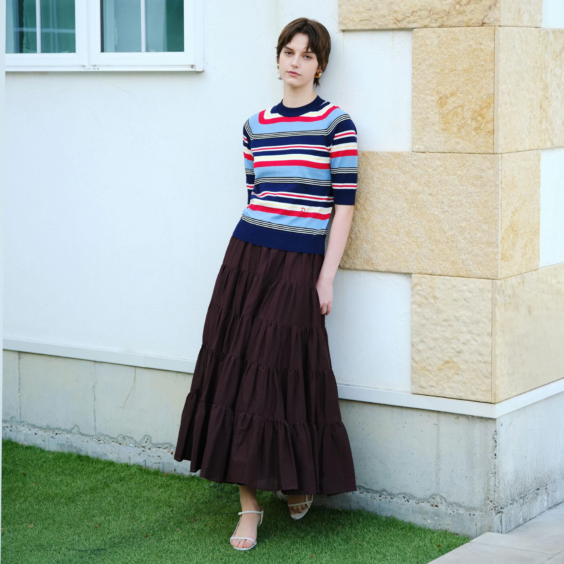 DRESSTERIOR「【大人MUSE5月号掲載】コットンシルクマルチボーダーニット」|ニット・セーター|