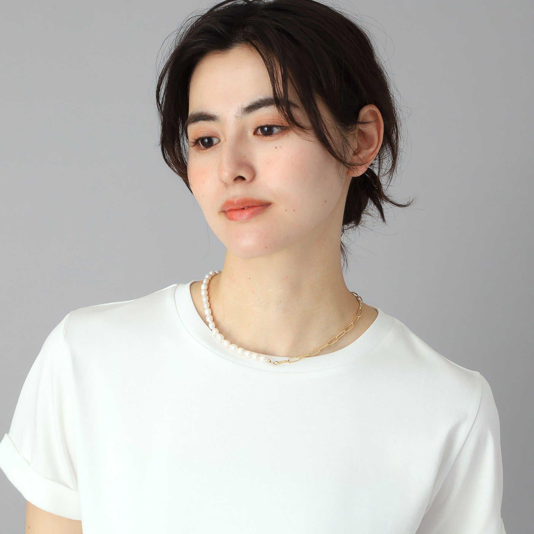 DRESSTERIOR「淡水パール&times;チェーンネックレス」|ネックレス|