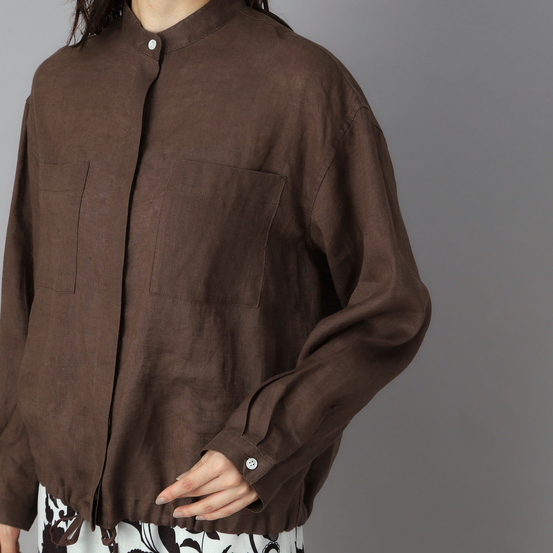 DRESSTERIOR「ストライプリネン ドロストシャツ」|シャツ・ブラウス|