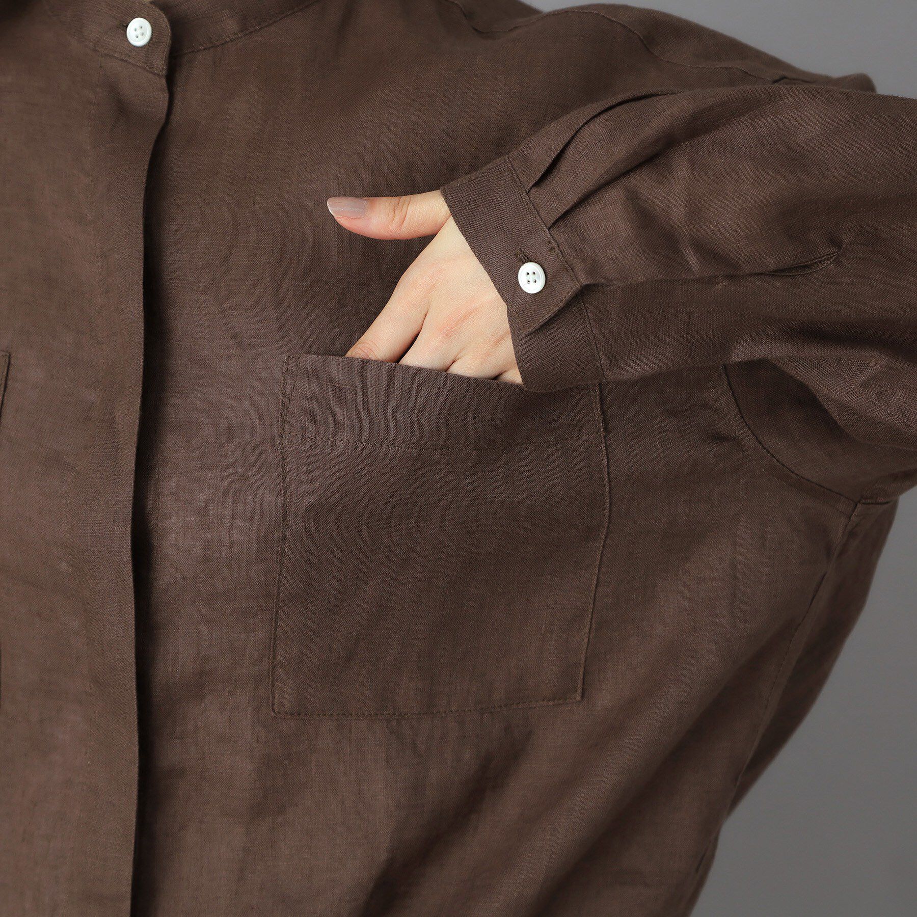 DRESSTERIOR「ストライプリネン ドロストシャツ」|シャツ・ブラウス|