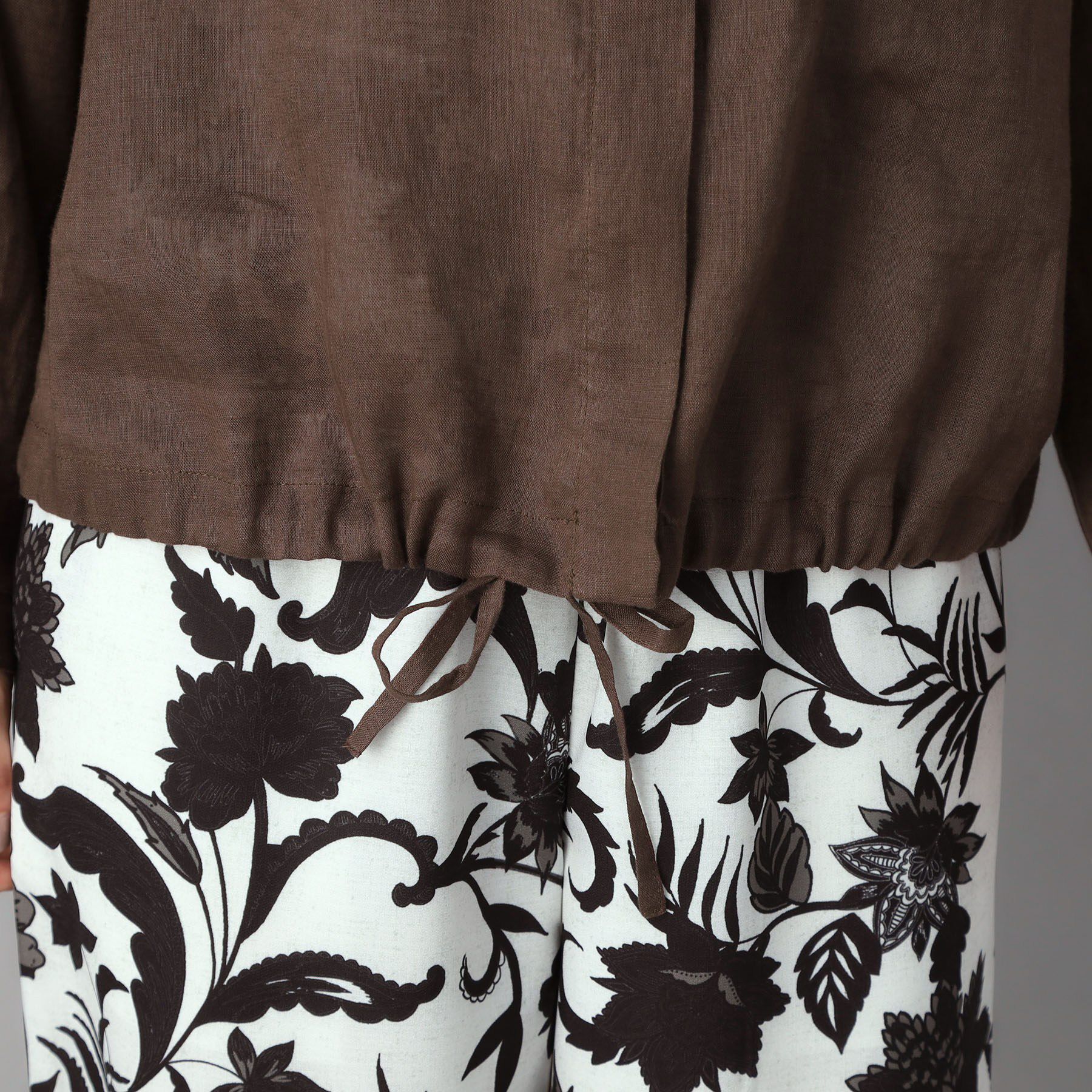 DRESSTERIOR「ストライプリネン ドロストシャツ」|シャツ・ブラウス|