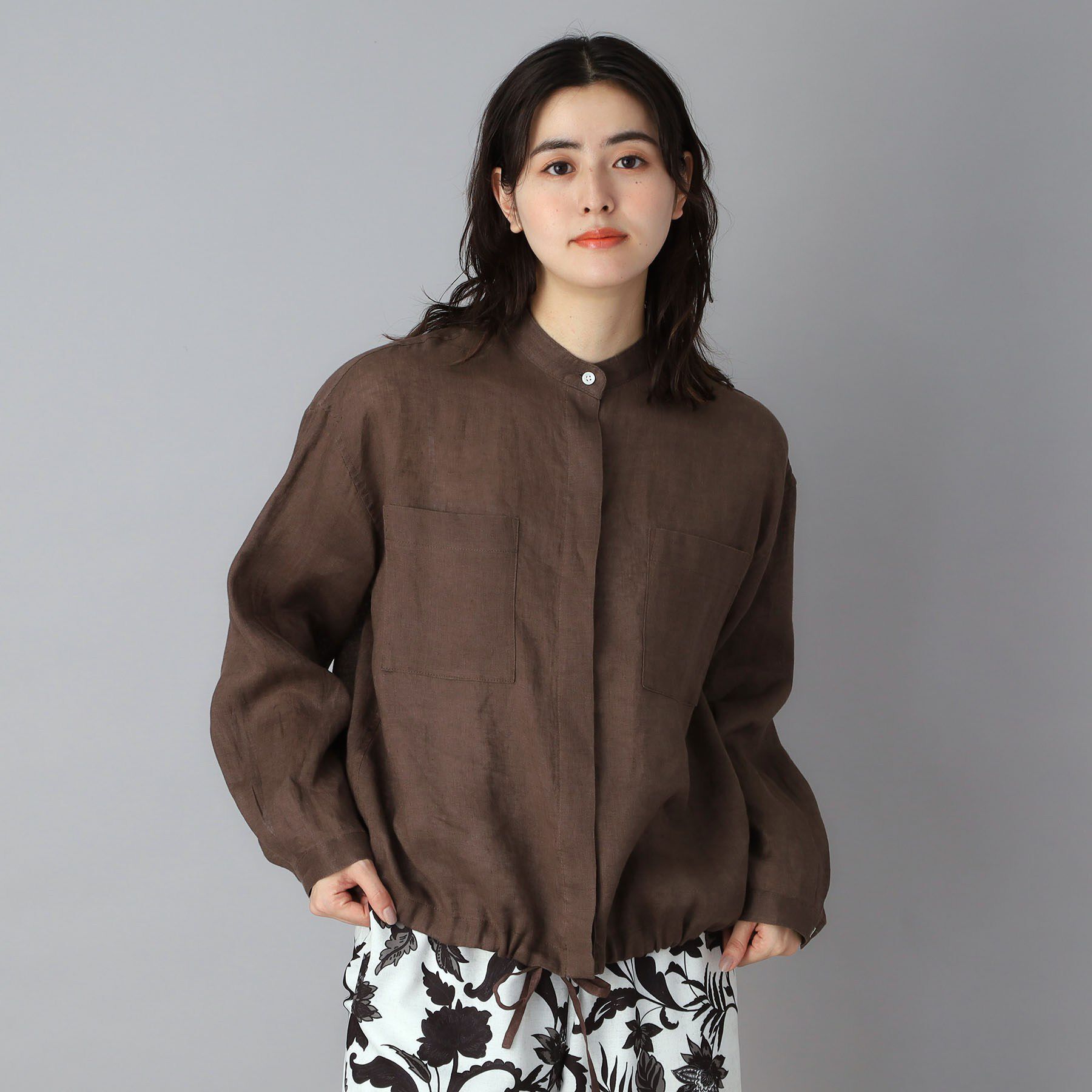 DRESSTERIOR「ストライプリネン ドロストシャツ」|シャツ・ブラウス|