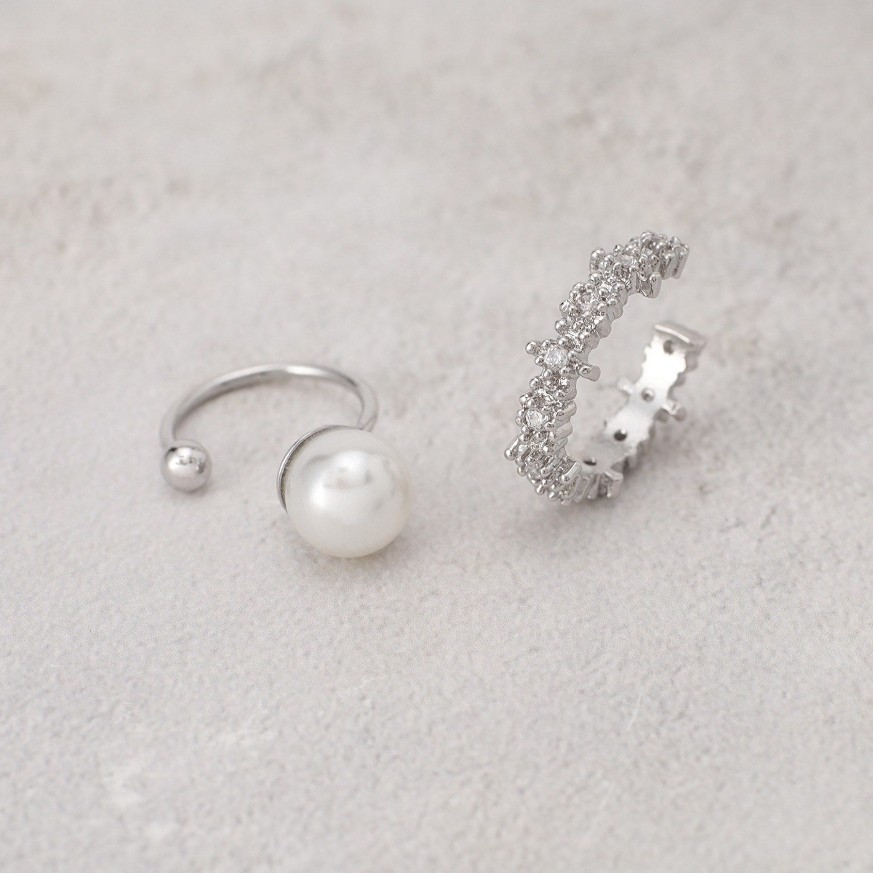 grove「デザインイヤカフセット」|イヤリング|シルバー(106)