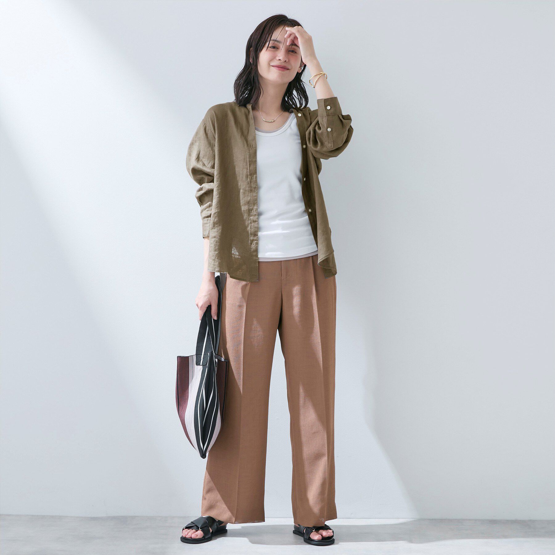 INDIVI「【接触冷感／2WAY】カシュクールリネンシャツ」|シャツ・ブラウス|