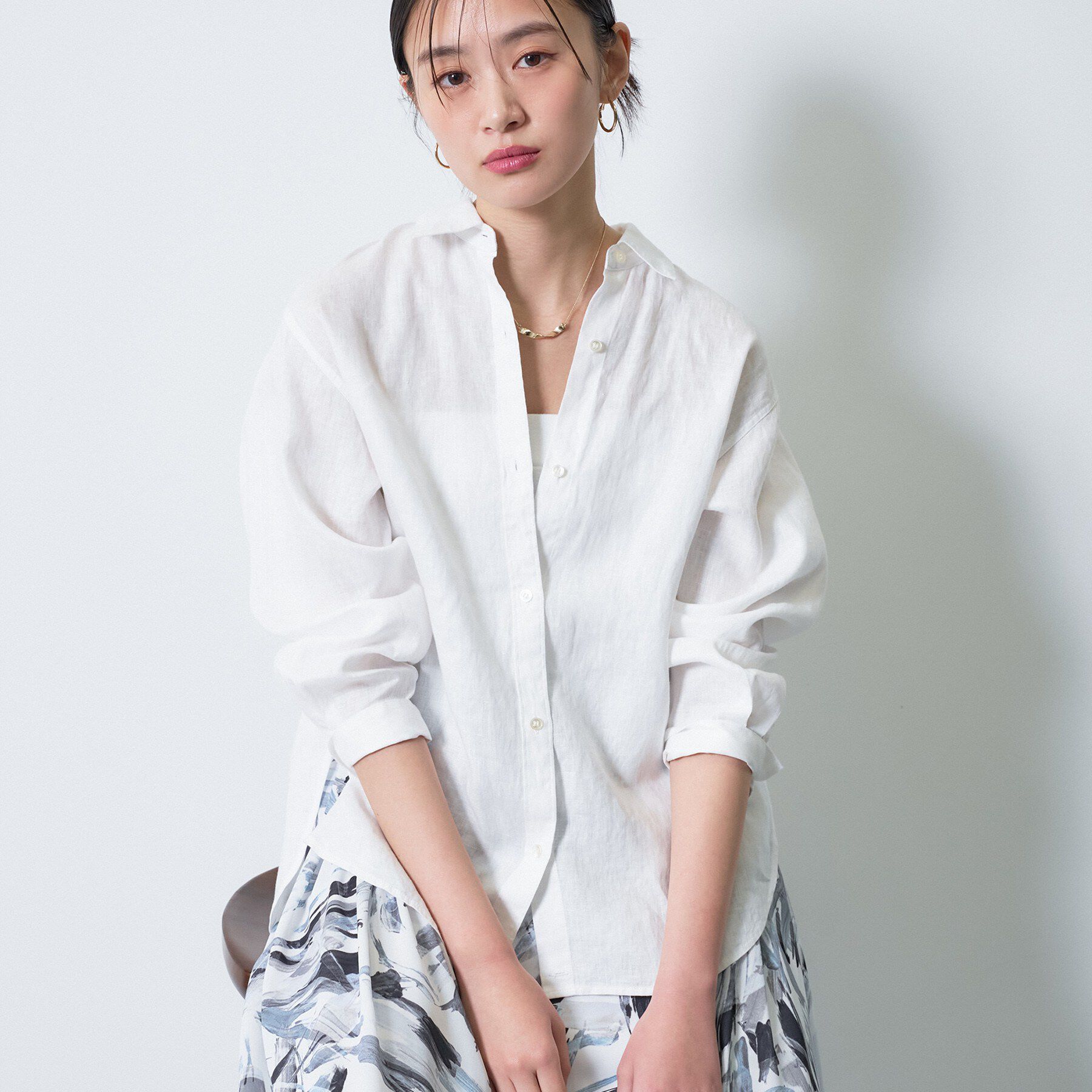 INDIVI「【接触冷感／2WAY】カシュクールリネンシャツ」|シャツ・ブラウス|