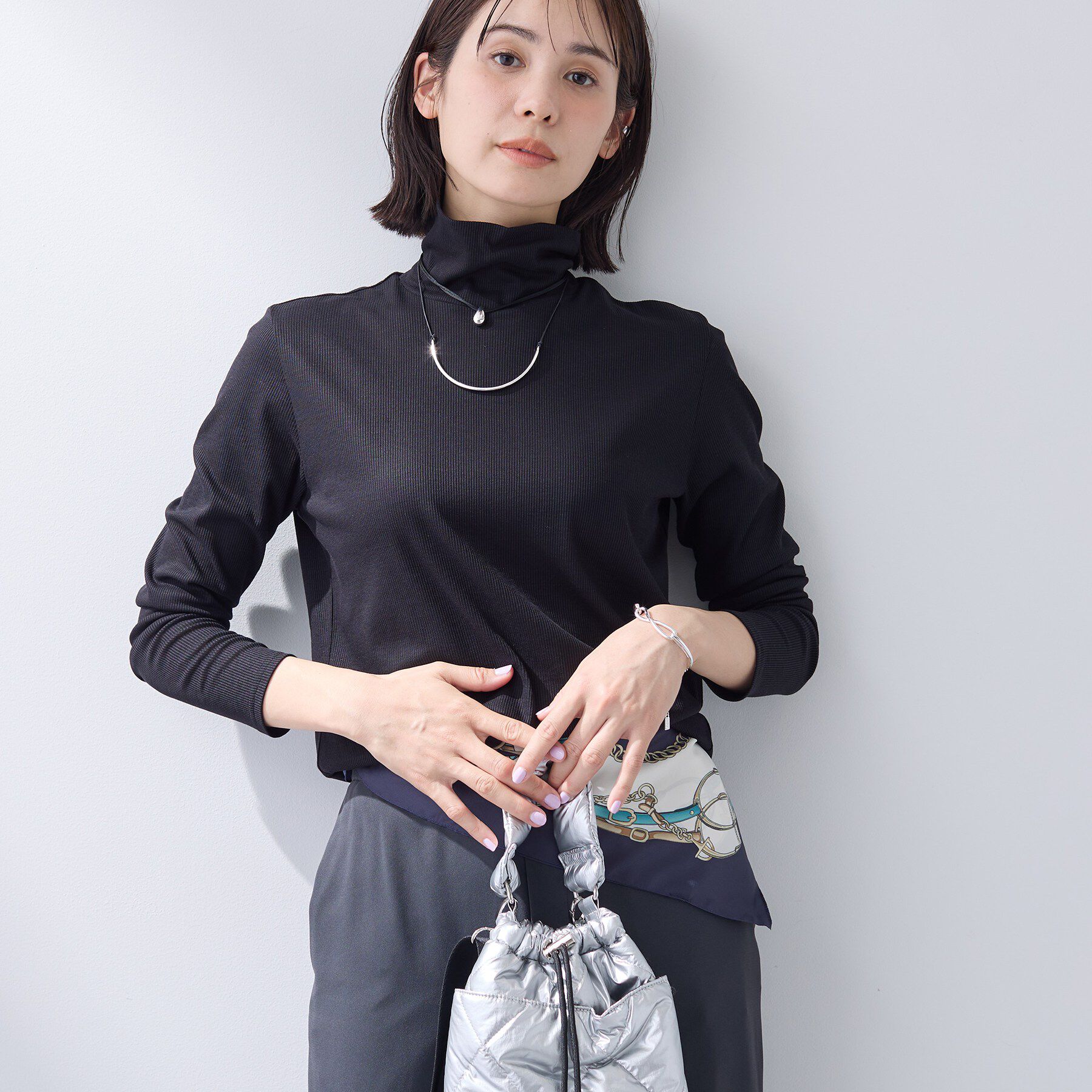 INDIVI「【インナーとして使える／通気性◎】テレコジャージトップス」|Tシャツ・カットソー|