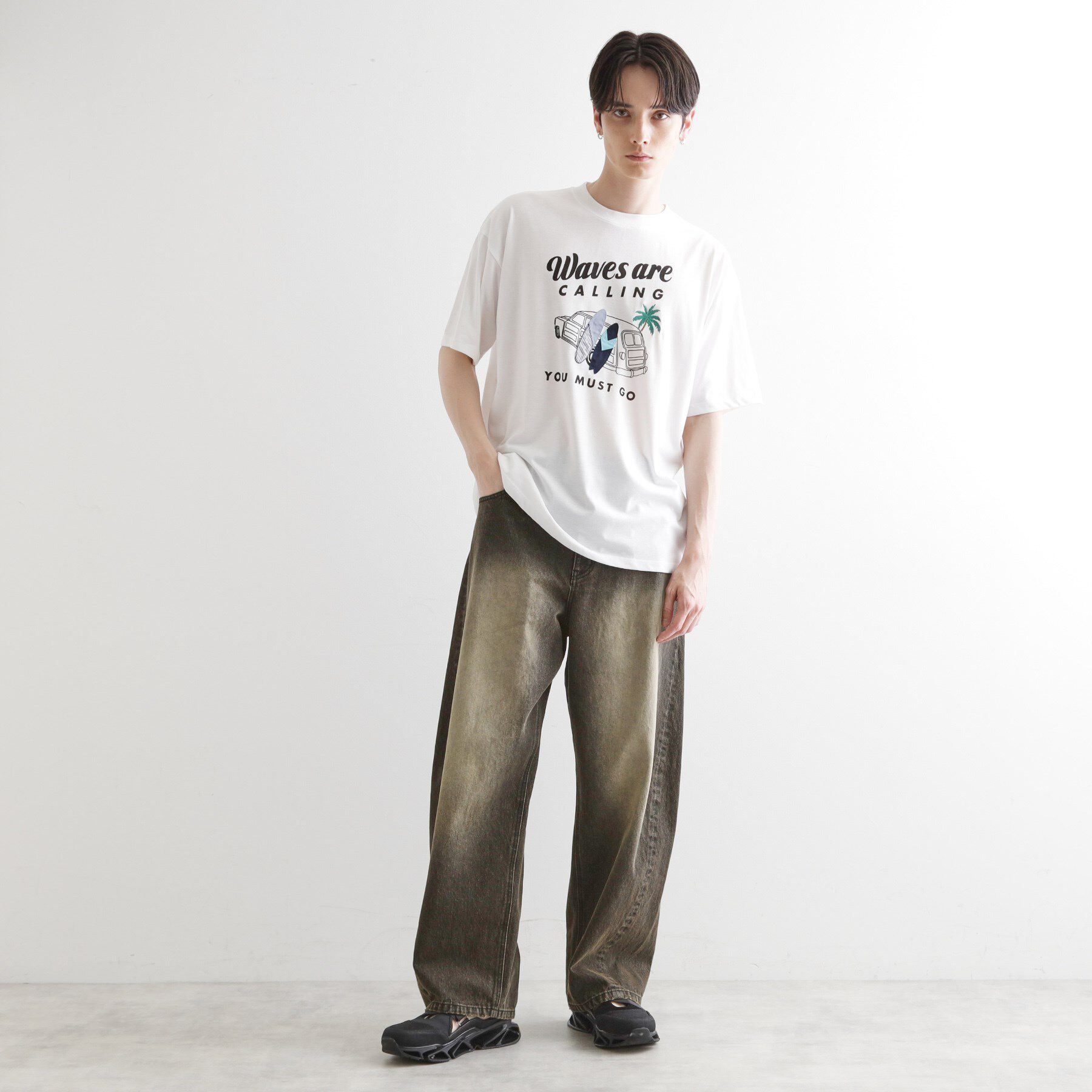 tk.TAKEO KIKUCHI「パッチクロス刺繍Tシャツ」|Tシャツ・カットソー|