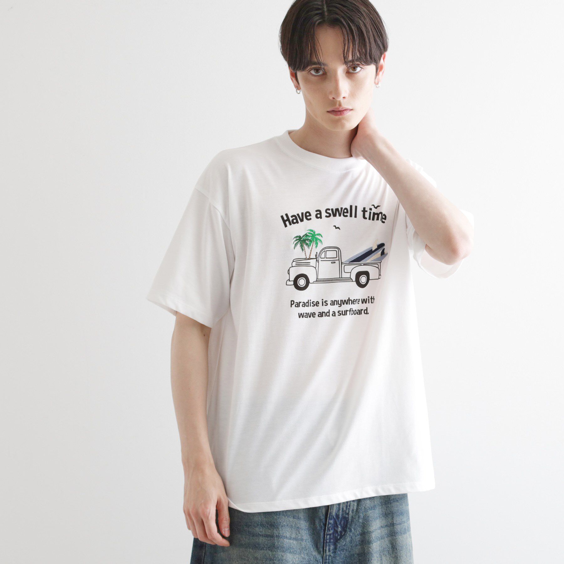tk.TAKEO KIKUCHI「パッチクロス刺繍Tシャツ」|Tシャツ・カットソー|