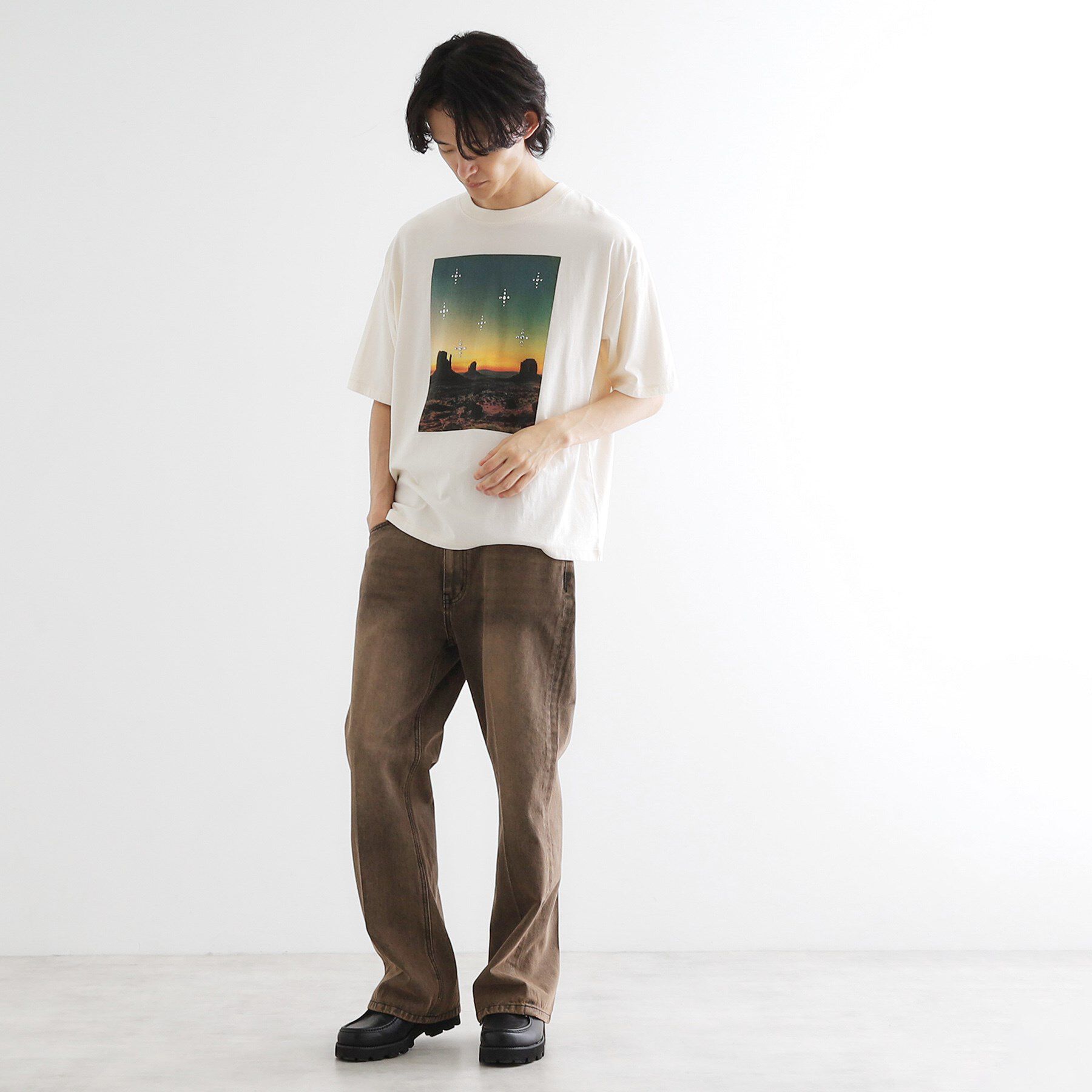 tk.TAKEO KIKUCHI「ウェスタンフォトスタッズTシャツ」|Tシャツ・カットソー|
