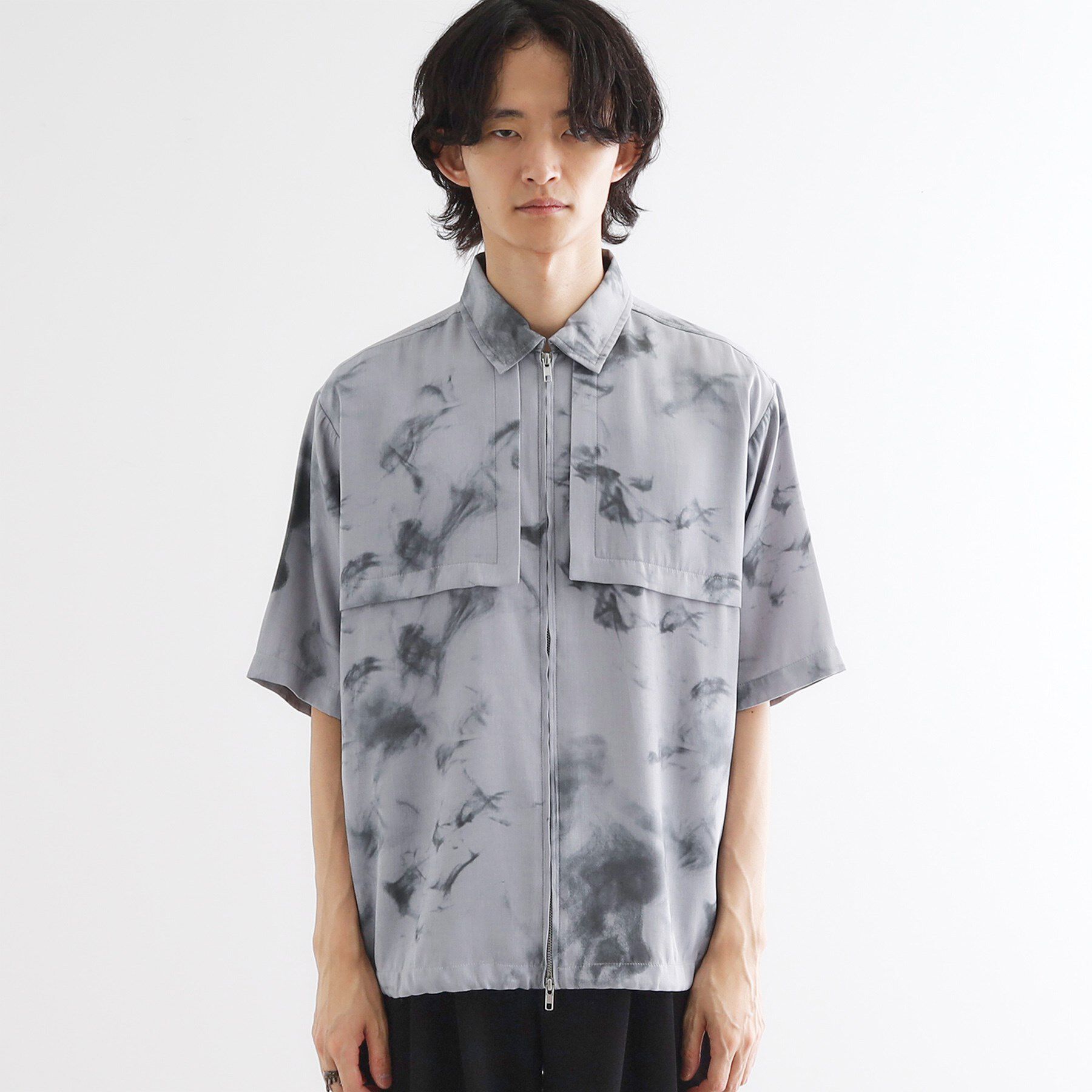 tk.TAKEO KIKUCHI「ブラープリントシャンブレーシャツアウター」|シャツ・ブラウス|