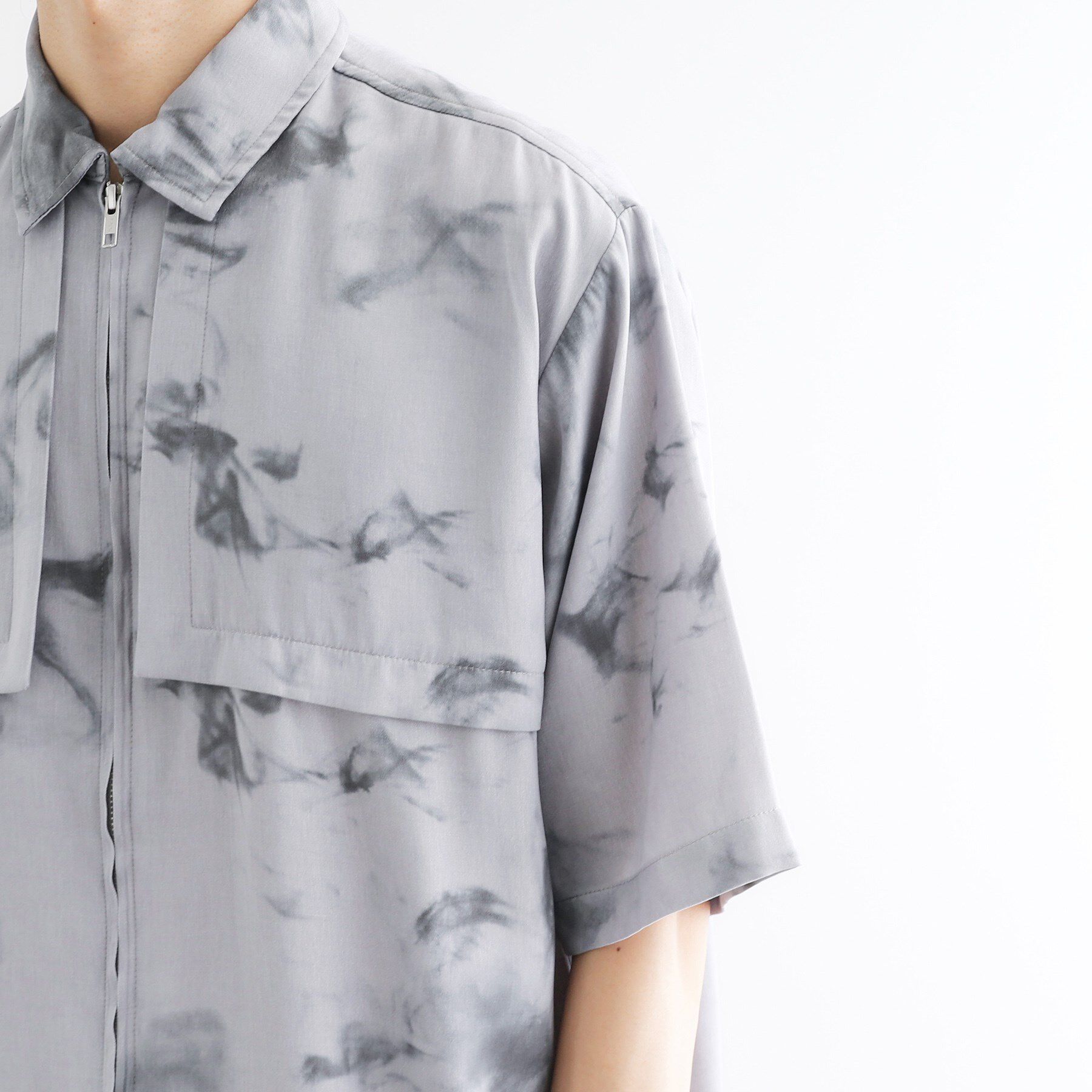 tk.TAKEO KIKUCHI「ブラープリントシャンブレーシャツアウター」|シャツ・ブラウス|