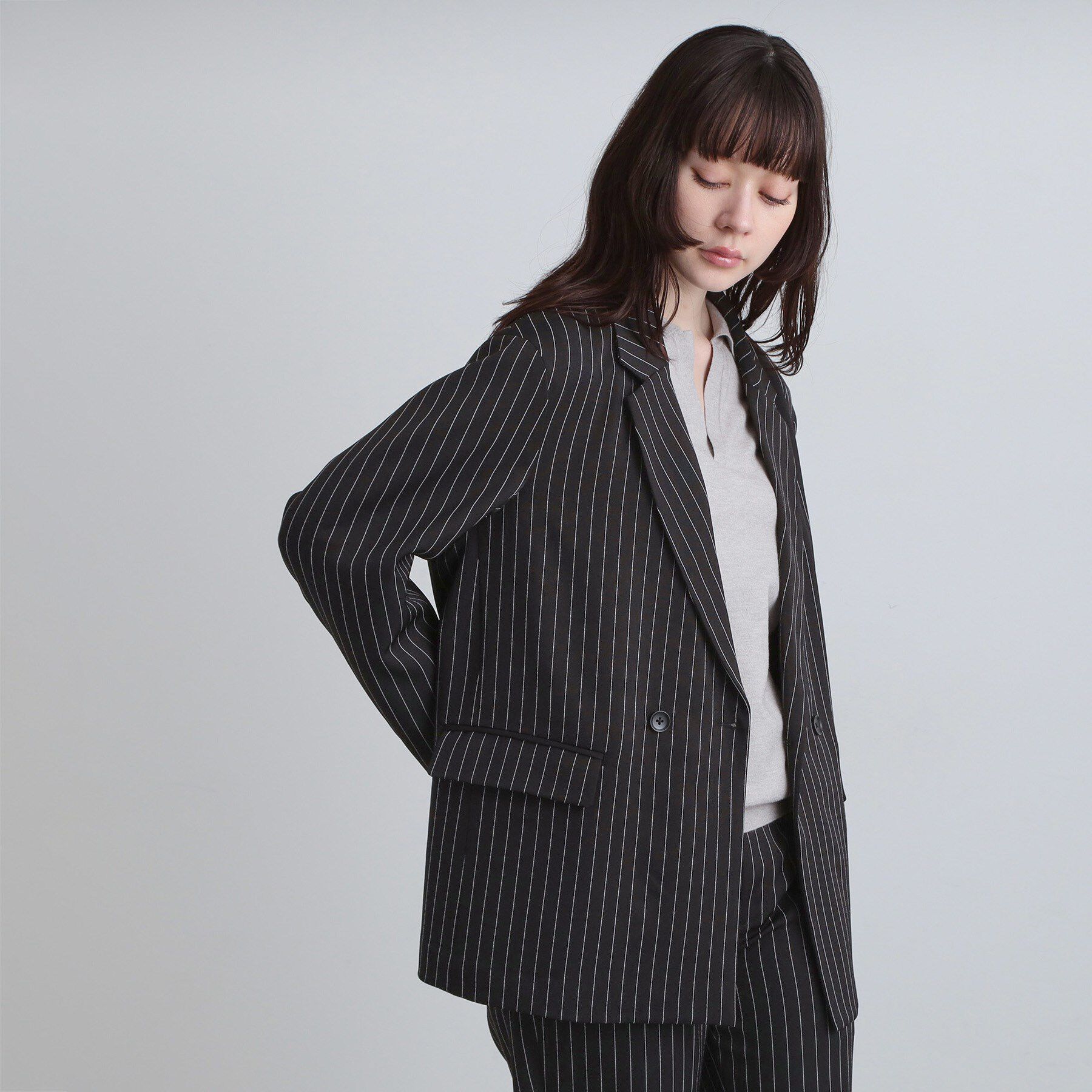 tk.TAKEO KIKUCHI「【セットアップ対応】ピンストライプルーズジャケット」|テーラードジャケット|