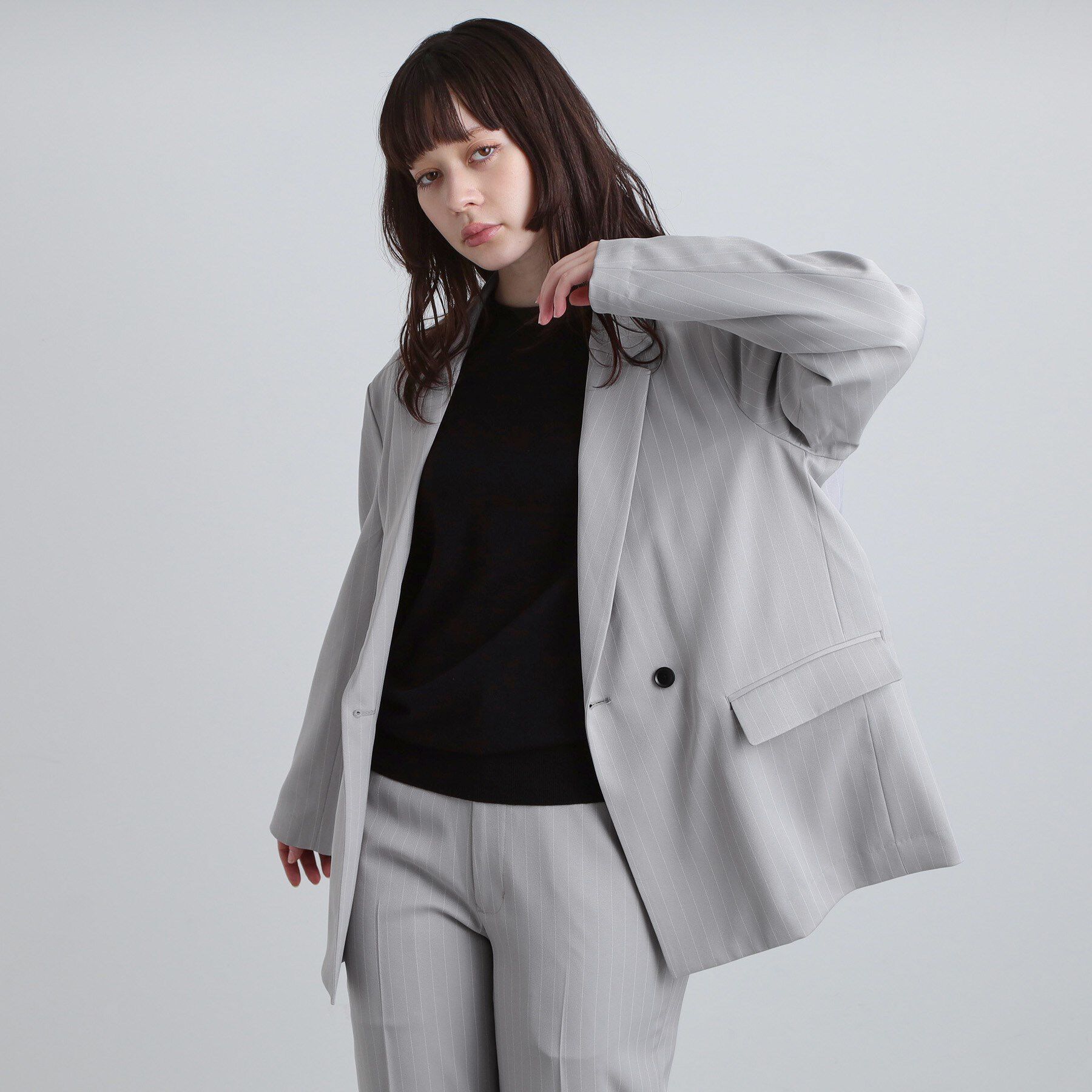 tk.TAKEO KIKUCHI「【セットアップ対応】ピンストライプルーズジャケット」|テーラードジャケット|