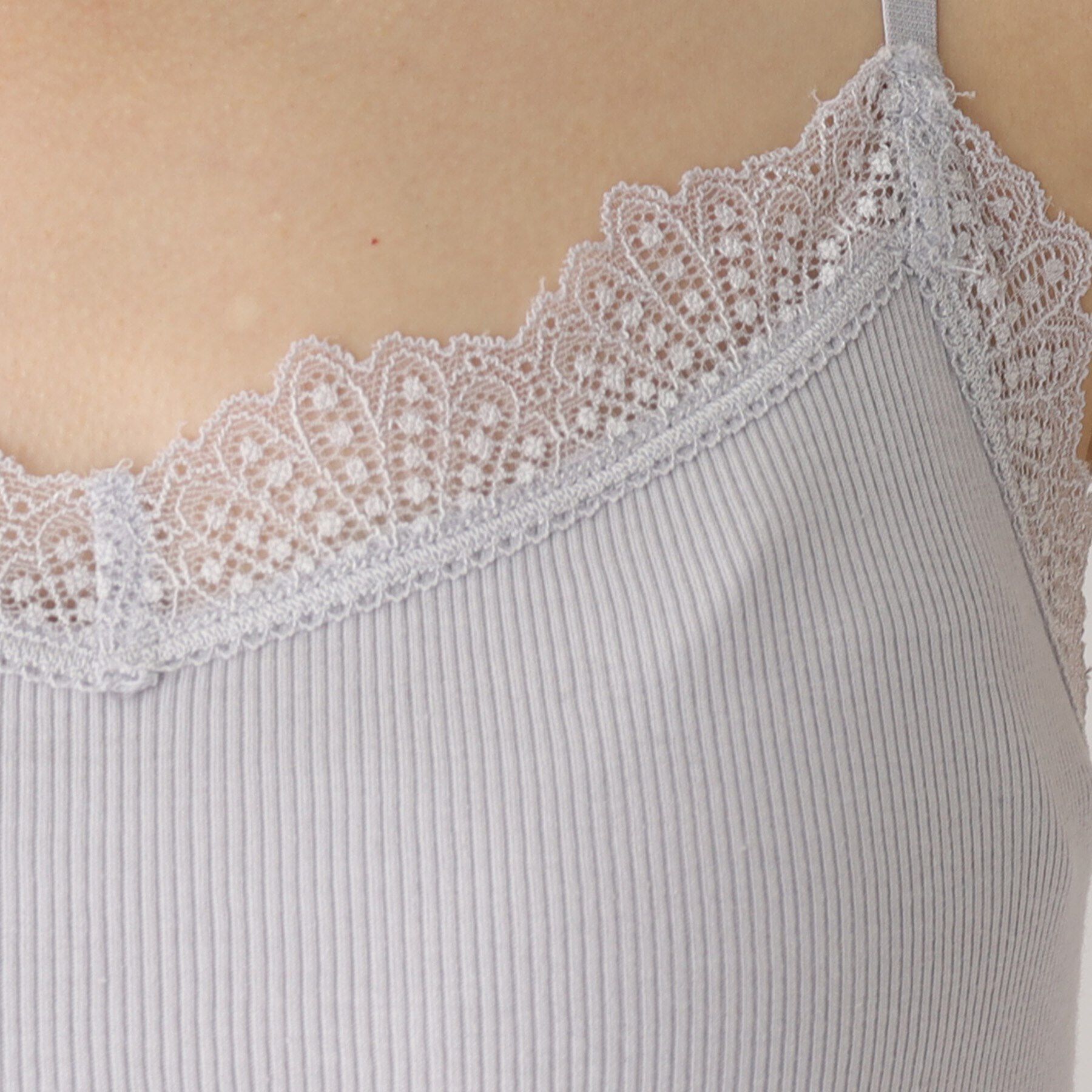 index「丸胴編み レースキャミソール」|キャミソール|