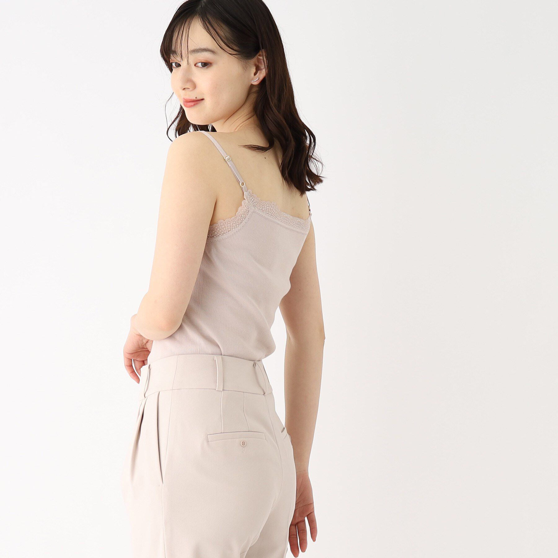 index「丸胴編み レースキャミソール」|キャミソール|