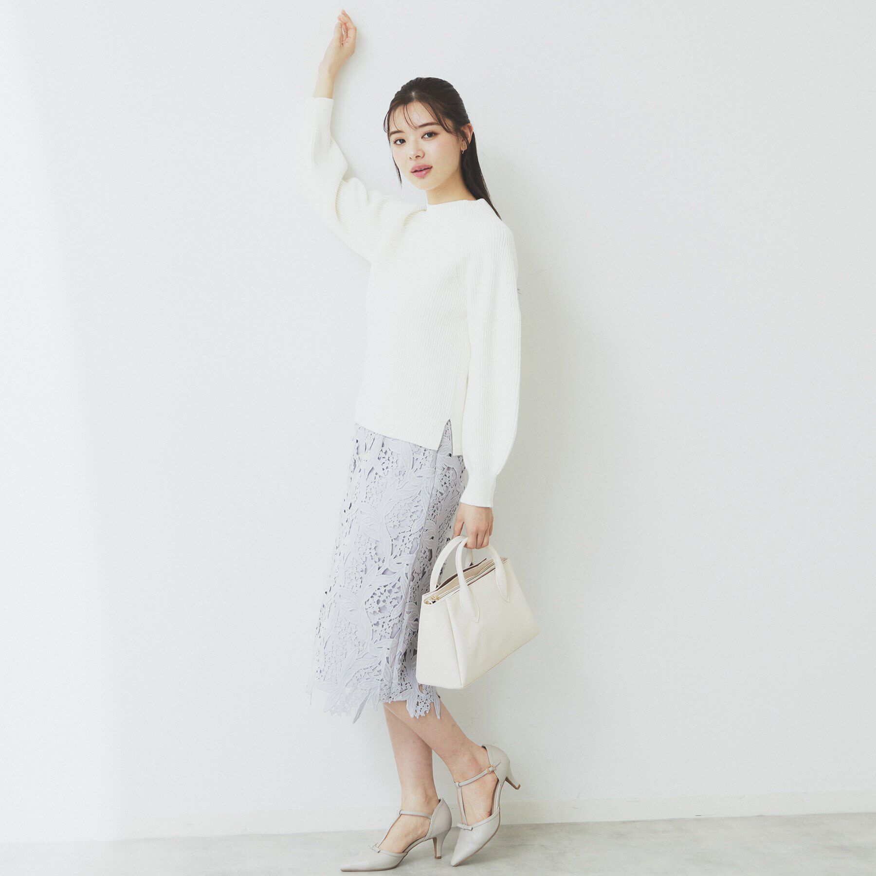 index「ラグランスリーブリブニット【洗濯機洗い可】」|ニット・セーター|