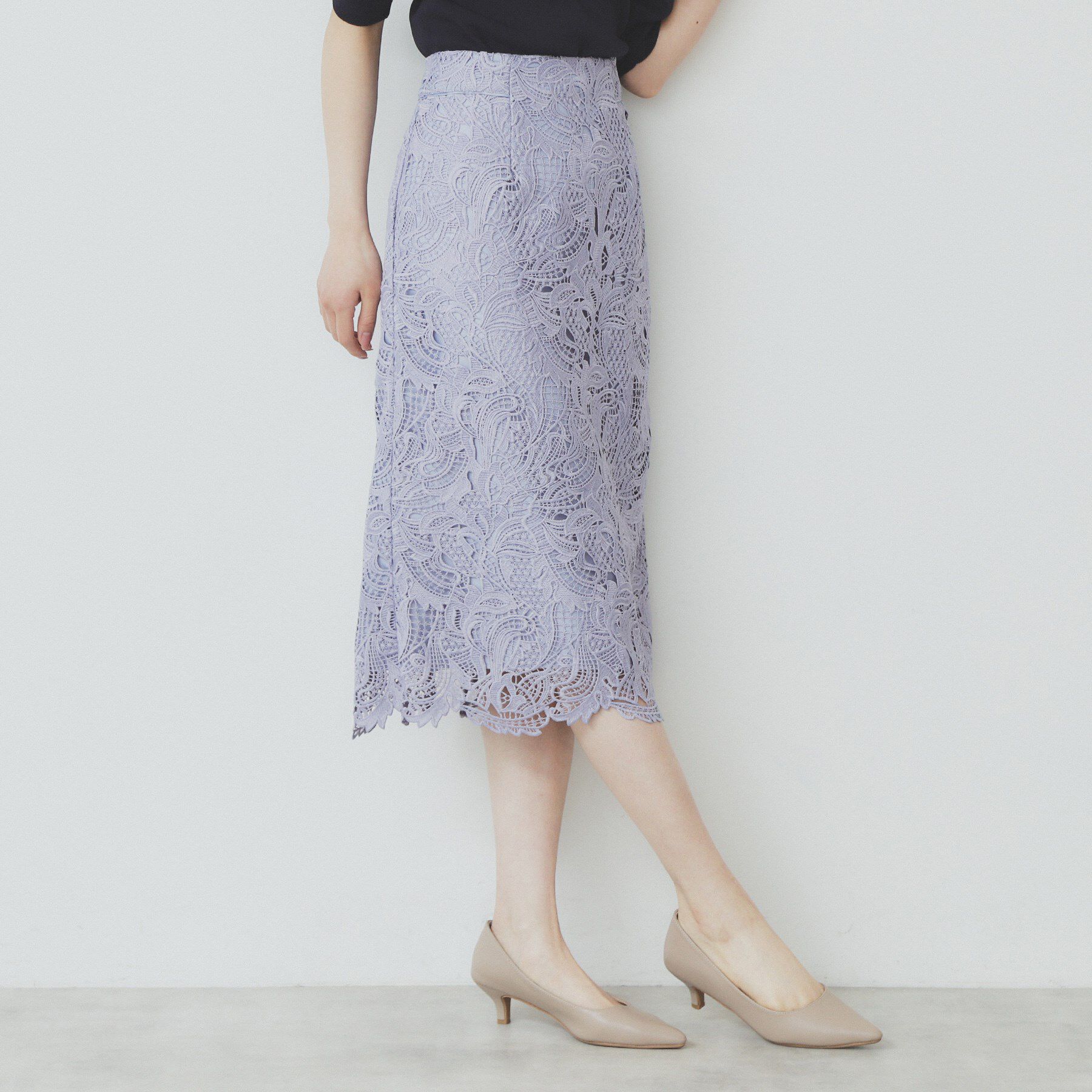 index「《XS-LLサイズ》フラワーレースタイトスカート【洗濯機洗い可】」|スカート|