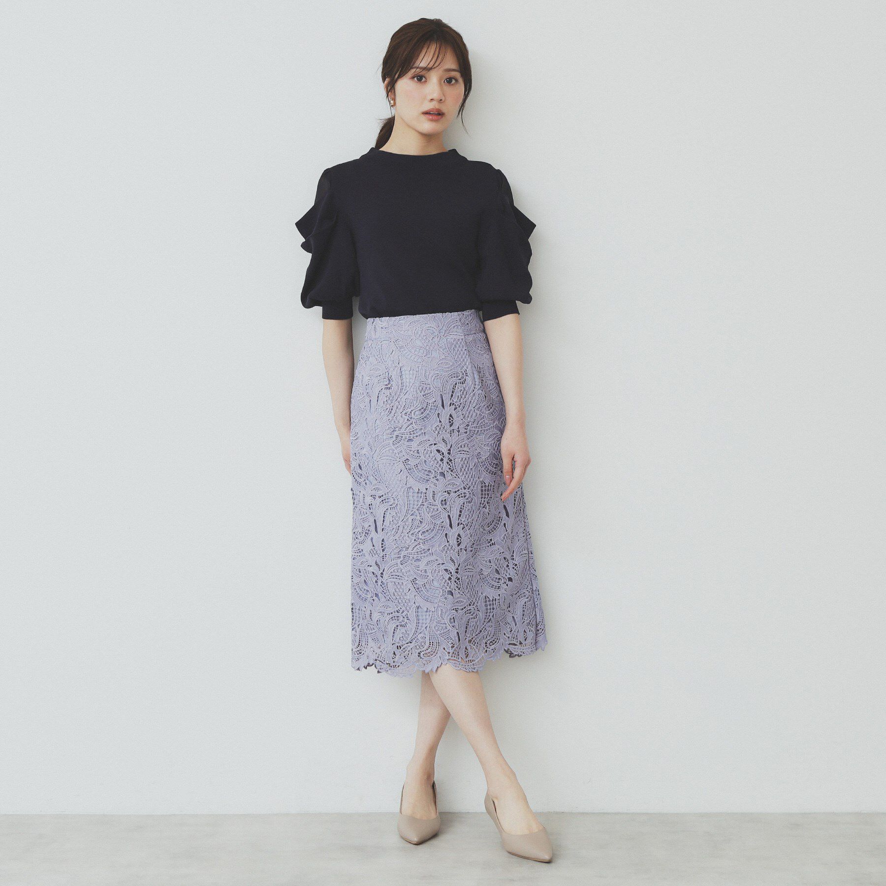 index「《XS-LLサイズ》フラワーレースタイトスカート【洗濯機洗い可】」|スカート|