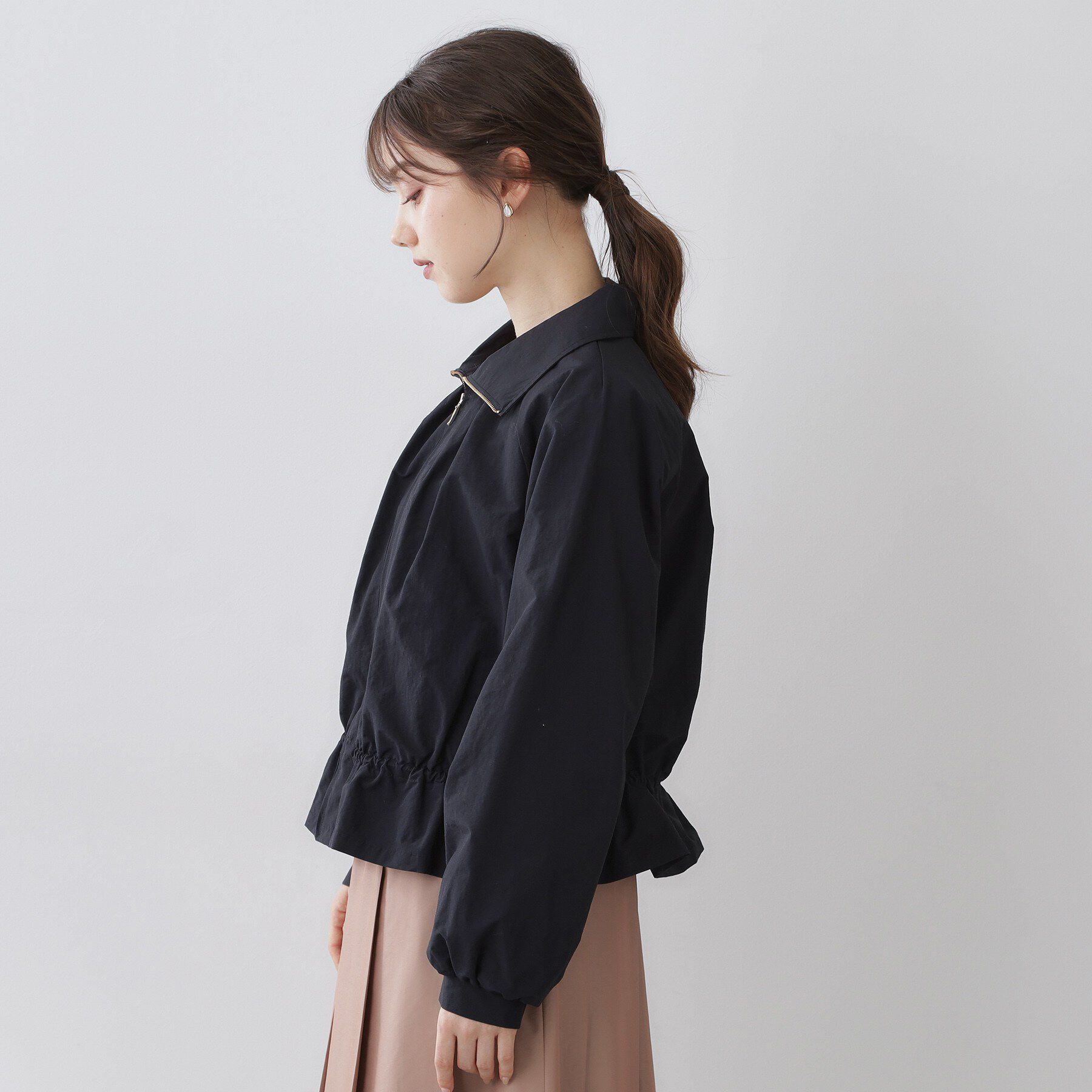 index「スタンドカラーペプラムブルゾン【洗濯機OK】」|ブルゾン・スタジャン|