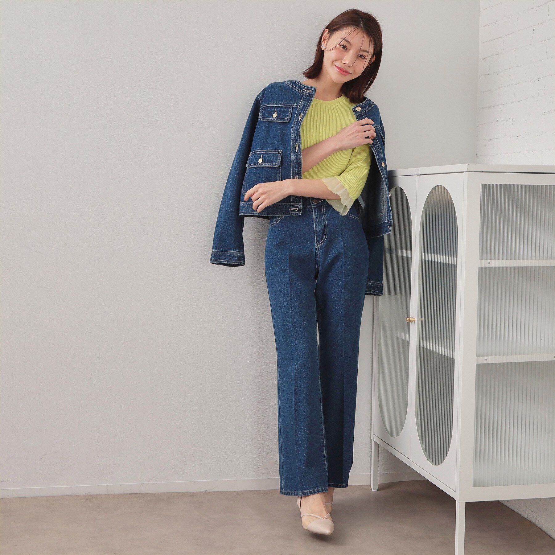 index「リブシアーフレアスリーブニット/オーガニックコットン【洗える/UVケア】」|ニット・セーター|