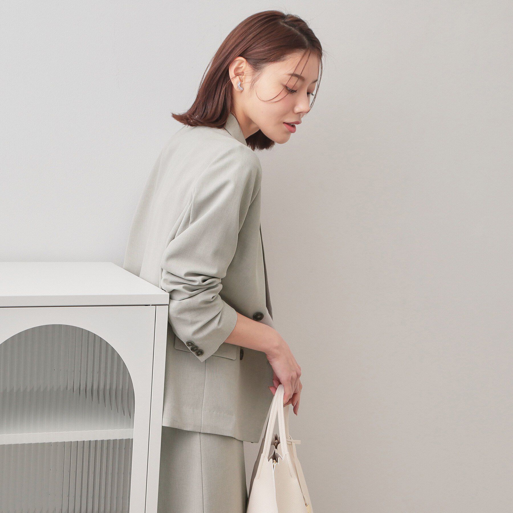 index「ダブルブレストジャケット/セットアップ対応可【洗える/接触冷感/吸水速乾/防シワ/ストレッチ】」|テーラードジャケット|