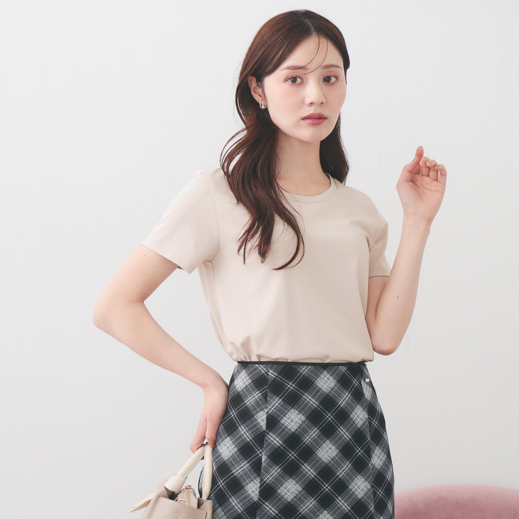 index「薄手なのに透けにくい！ベーシックTシャツ【洗濯機OK/接触冷感/吸水速乾/透け防止/UVケア】《S～」|Tシャツ・カットソー|