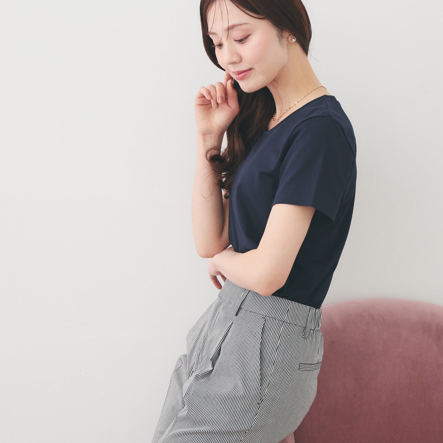 index「薄手なのに透けにくい！ベーシックTシャツ【洗濯機OK/接触冷感/吸水速乾/透け防止/UVケア】《S～」|Tシャツ・カットソー|