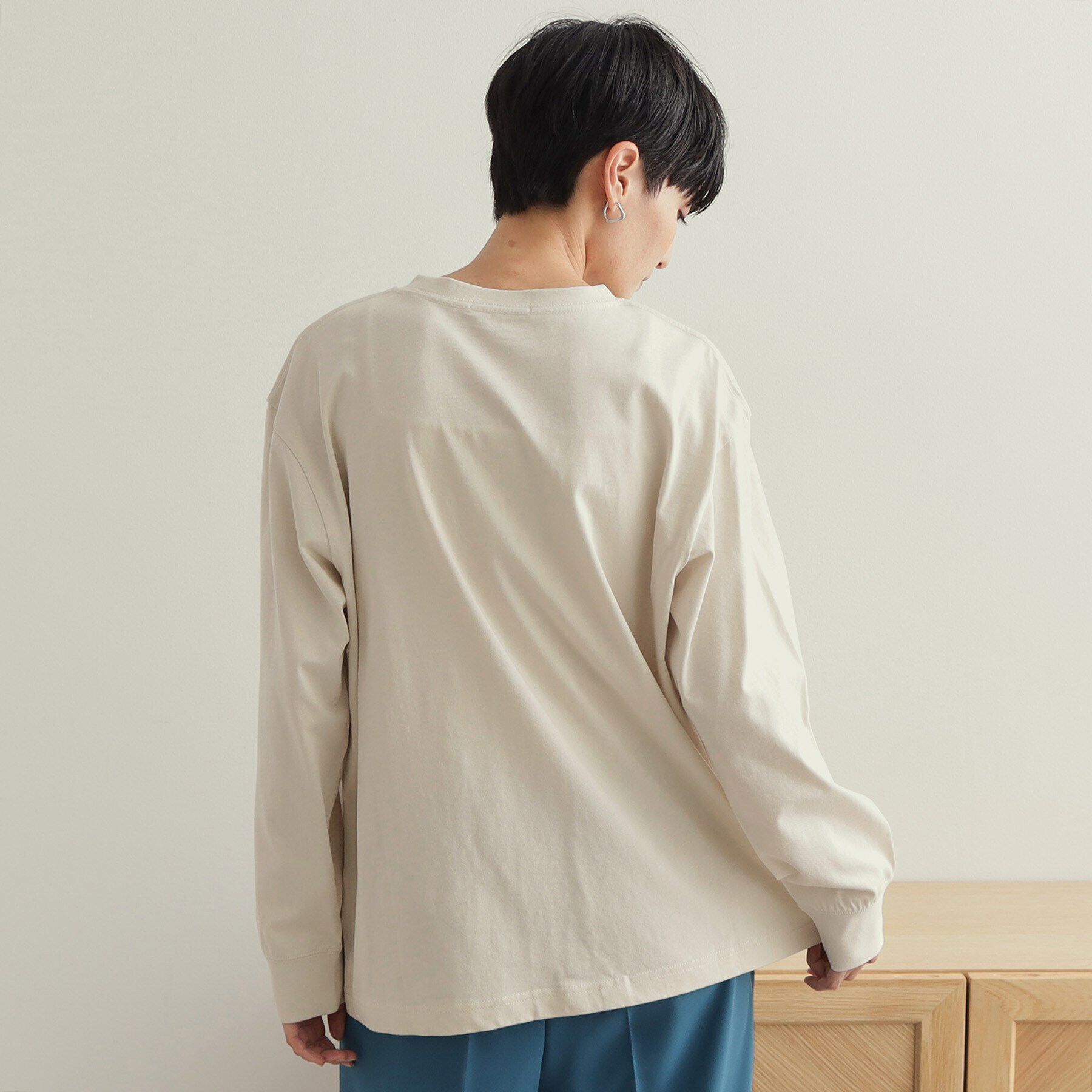 OPAQUE.CLIP「刺繍ロゴトップス【洗濯機洗い可】」|Tシャツ・カットソー|