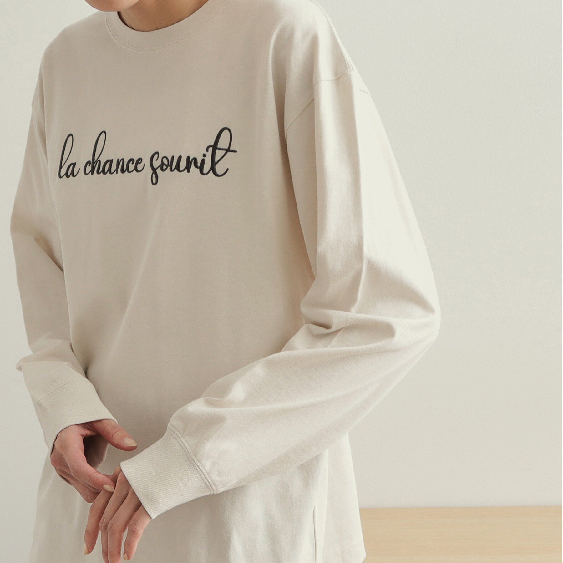 OPAQUE.CLIP「刺繍ロゴトップス【洗濯機洗い可】」|Tシャツ・カットソー|