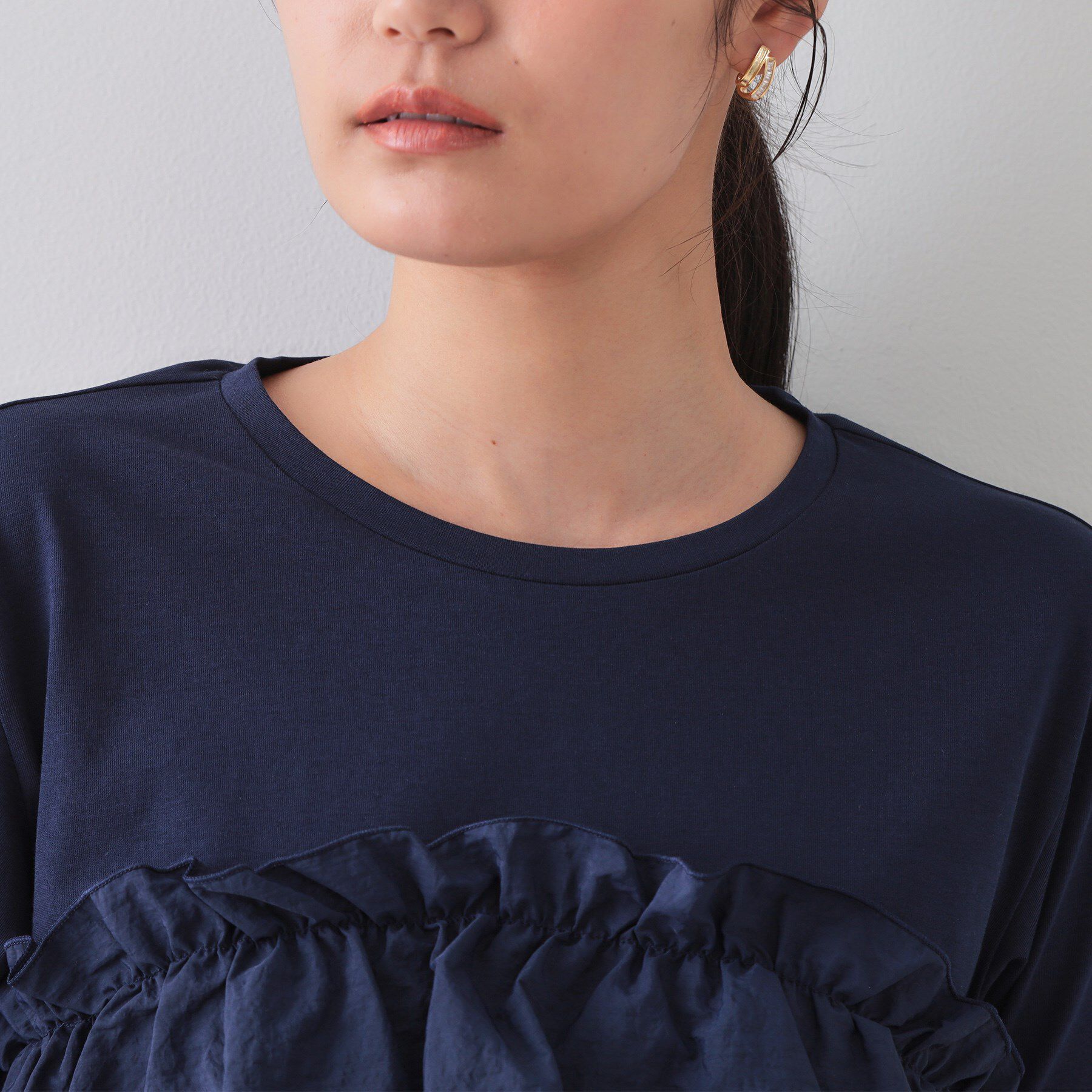 OPAQUE.CLIP「ダブルフリルデザイントップス【洗濯機洗い可】」|Tシャツ・カットソー|