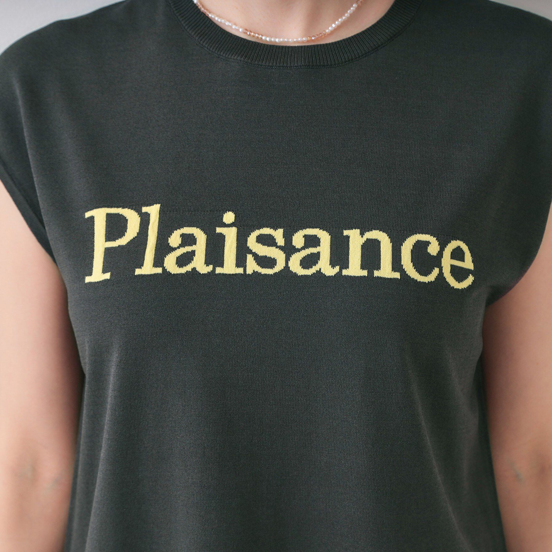 OPAQUE.CLIP「ロゴフレンチスリーブニット【洗濯機洗い可/UV/接触冷感/抗ピル】」|ニット・セーター|