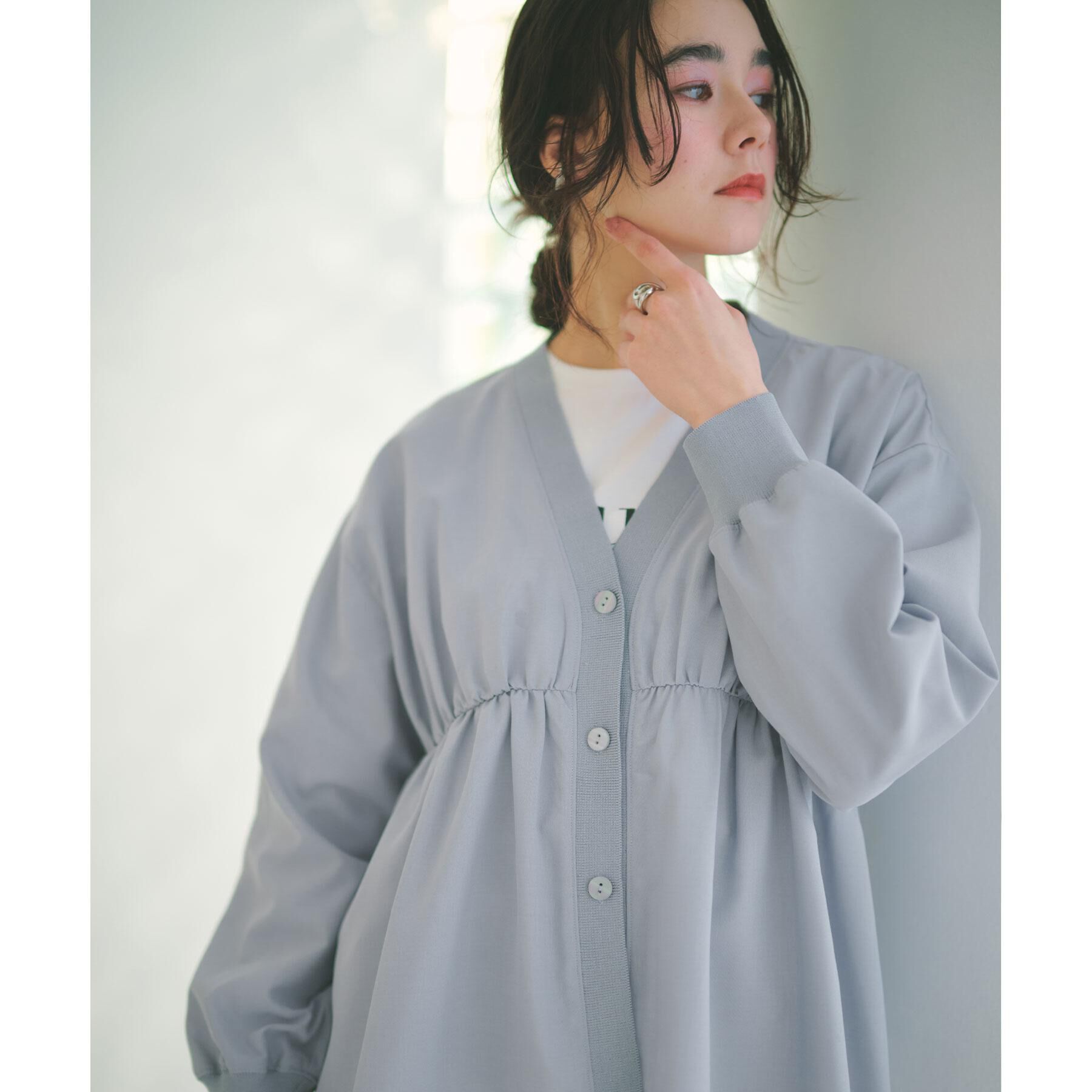 OPAQUE.CLIP「ブラウス風Vネックカーディガン【洗濯機OK】」|カーディガン|