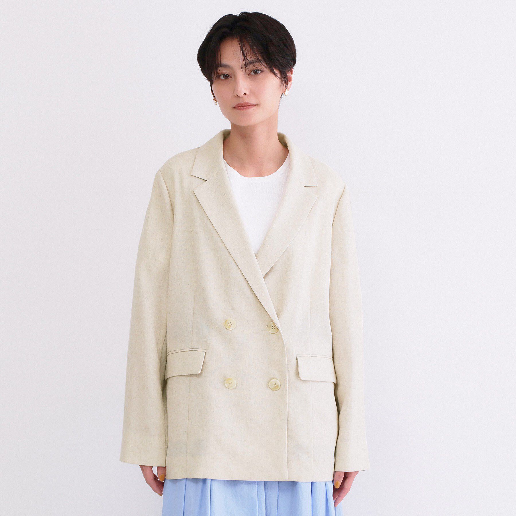 OPAQUE.CLIP「ダブルブレストジャケット【洗える/UVケア/防シワ加工/接触冷感】」|テーラードジャケット|