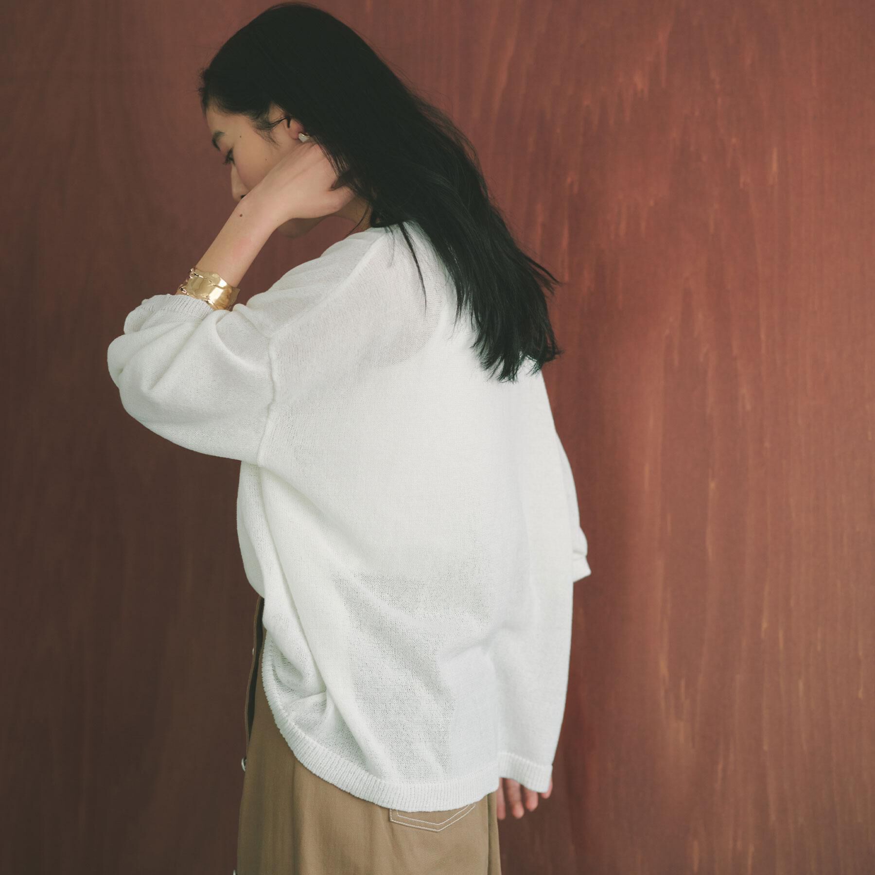 OPAQUE.CLIP「麻混リラクシーニット【洗濯機OK】」|ニット・セーター|