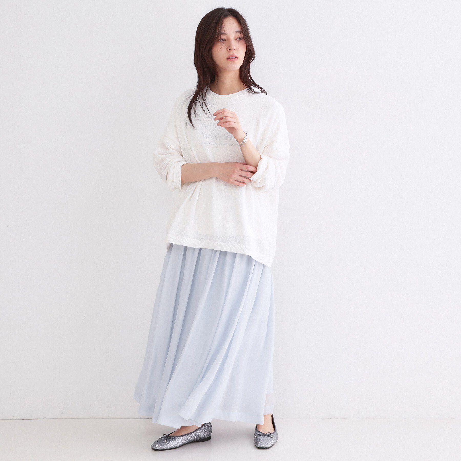 OPAQUE.CLIP「麻混リラクシーニット【洗濯機OK】」|ニット・セーター|