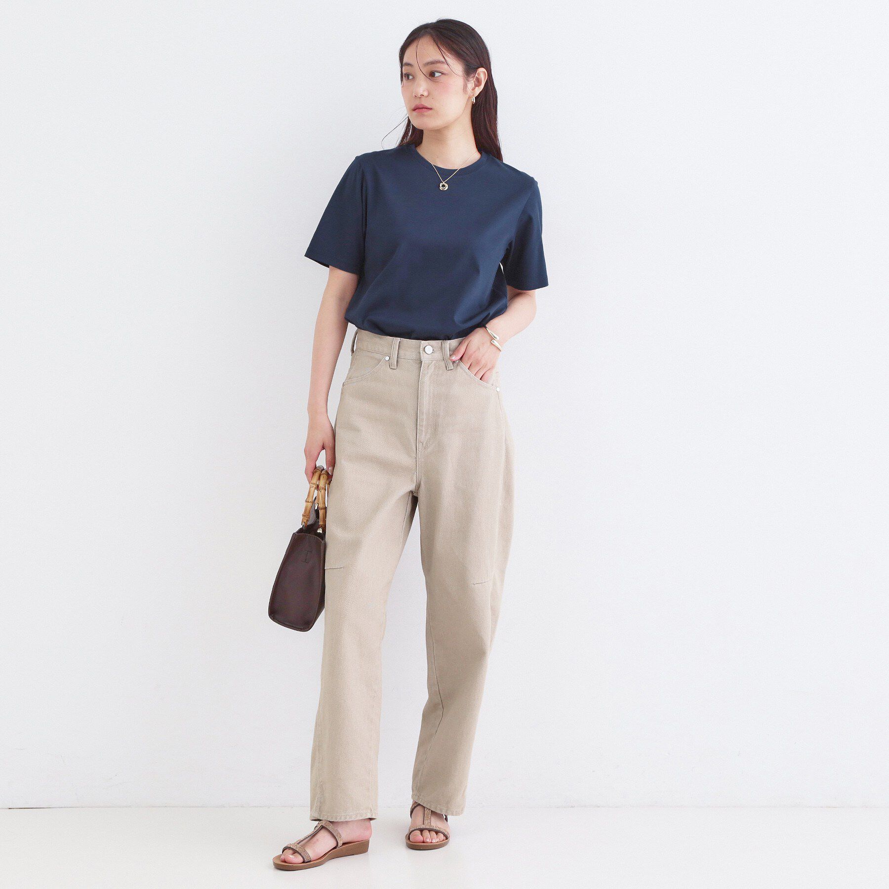 OPAQUE.CLIP「オーガニックコットン混ベーシックTシャツ【洗濯機OK】《SS～LL》」|Tシャツ・カットソー|