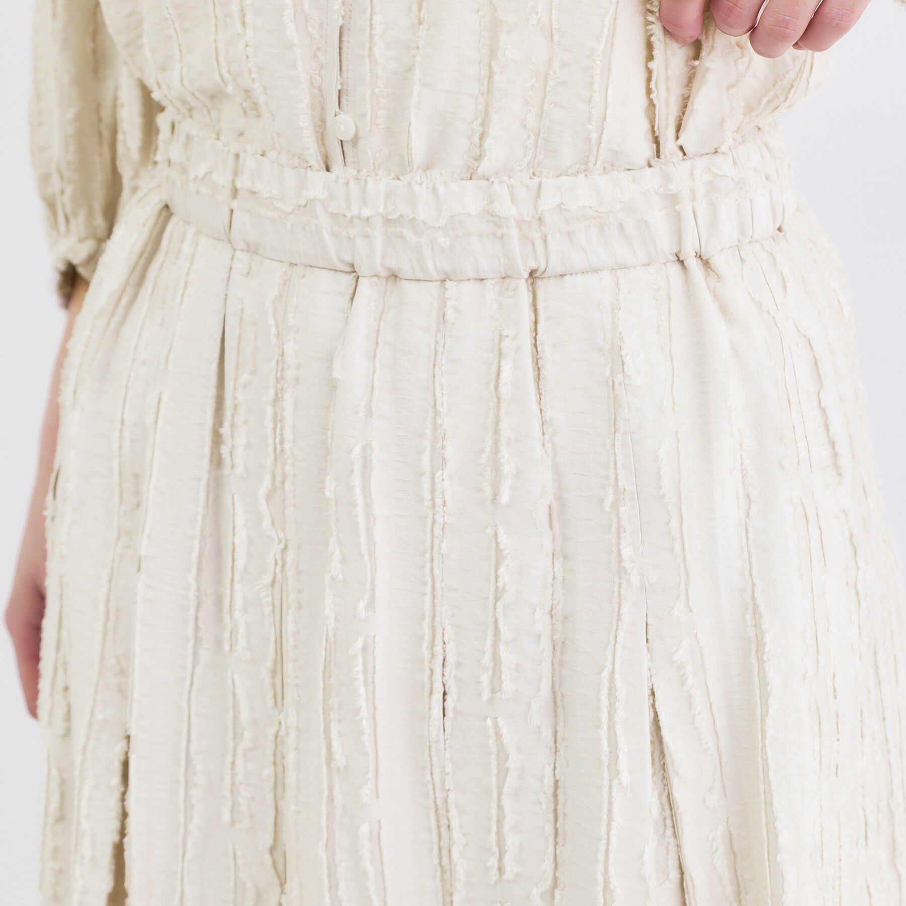 OPAQUE.CLIP「フリンジジャカード タックフレアスカート【洗濯機OK】」|スカート|