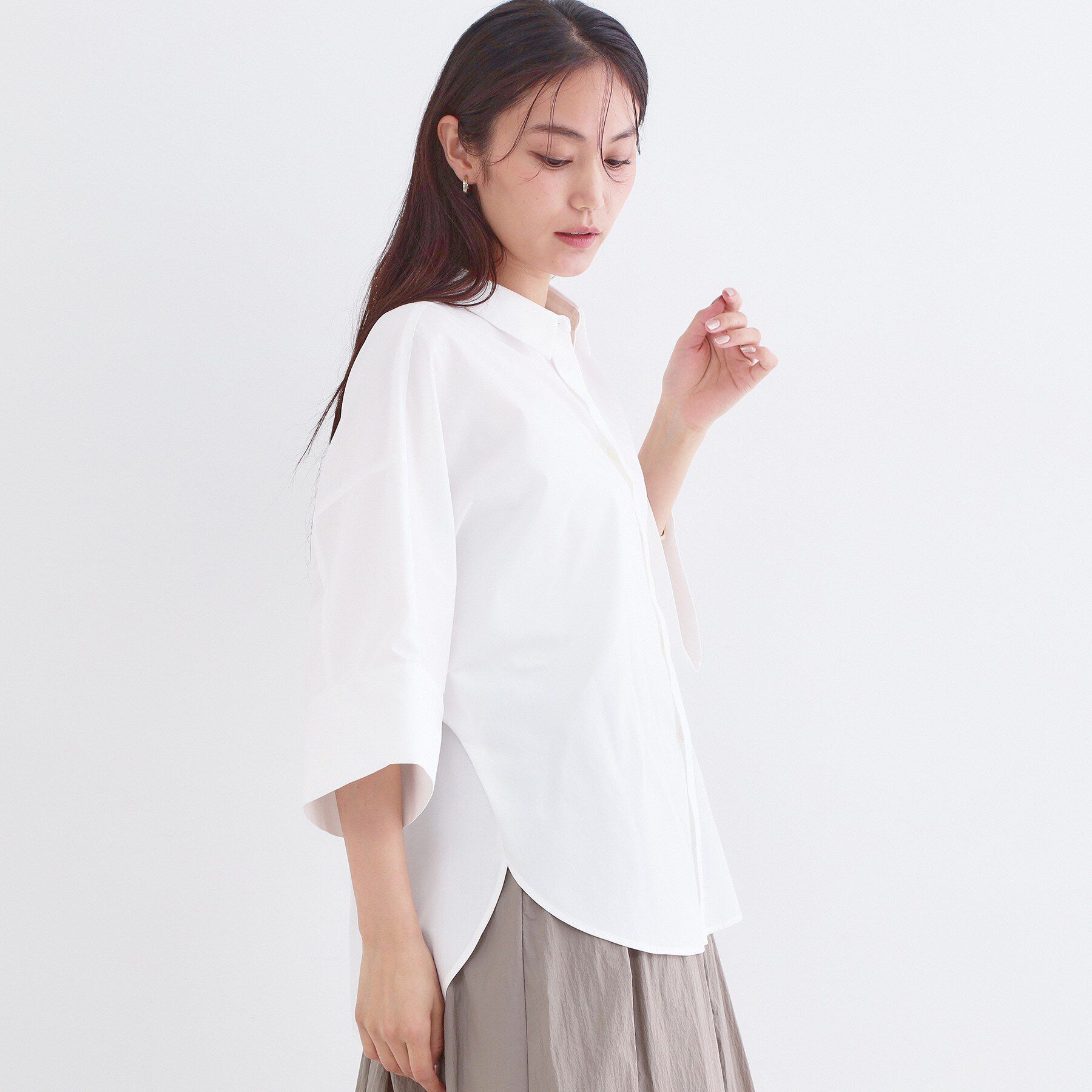 OPAQUE.CLIP「ハーフスリーブシャツ【洗濯機OK/防シワ加工】」|シャツ・ブラウス|