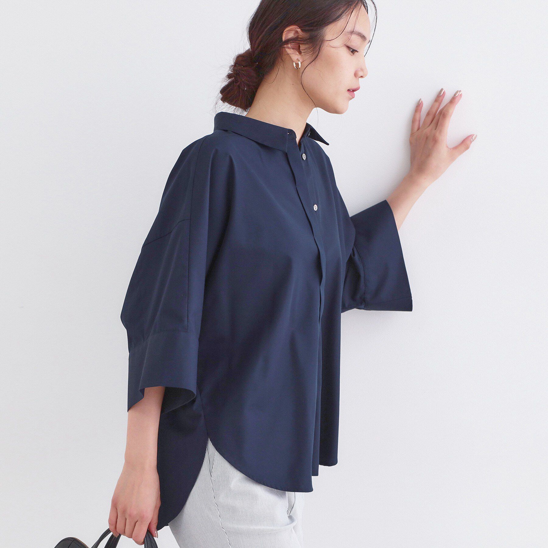 OPAQUE.CLIP「ハーフスリーブシャツ【洗濯機OK/防シワ加工】」|シャツ・ブラウス|