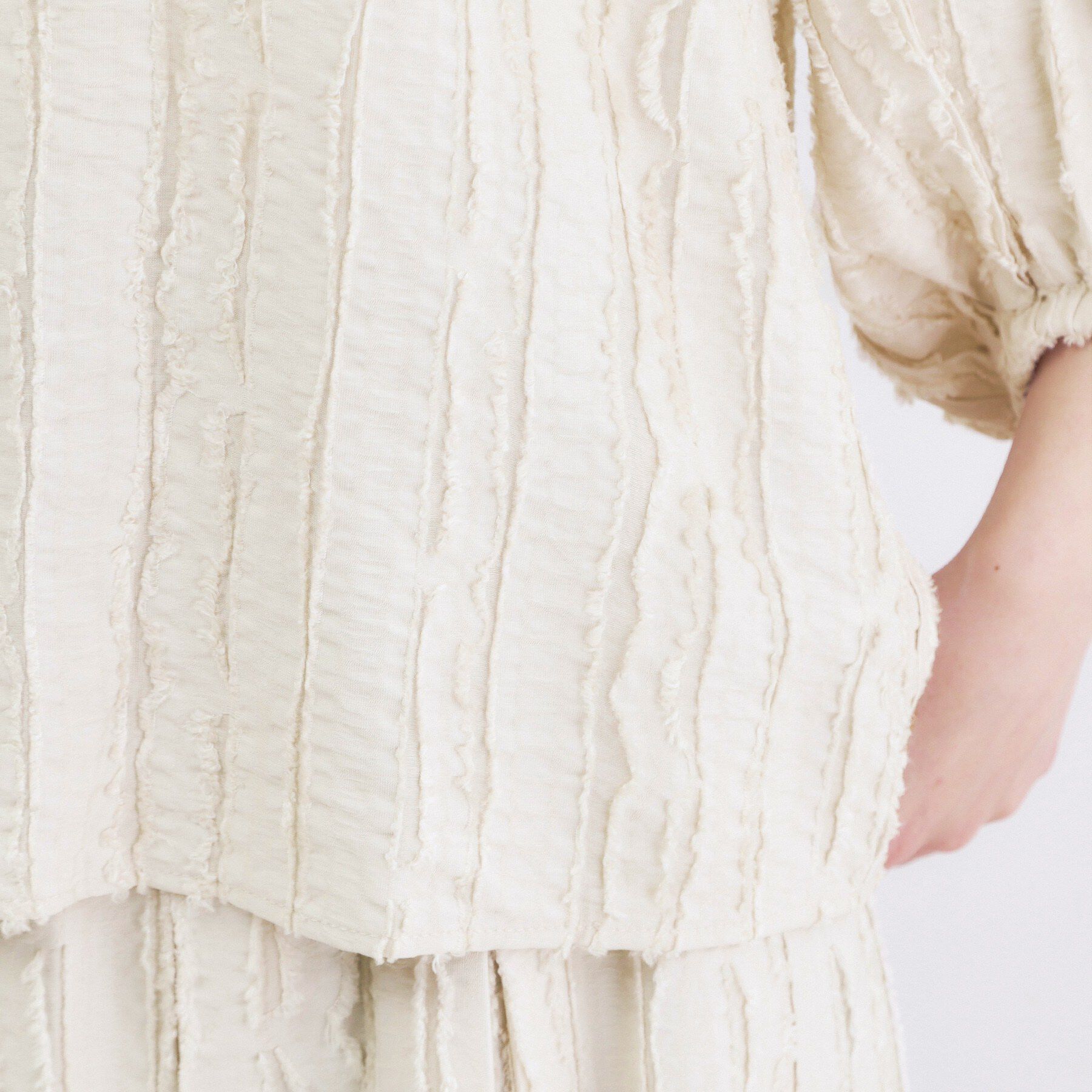 OPAQUE.CLIP「フリンジジャカードブラウス【洗濯機OK】」|シャツ・ブラウス|