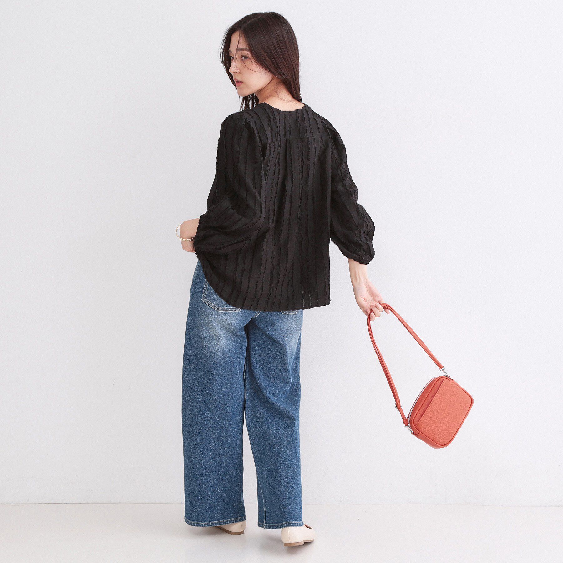 OPAQUE.CLIP「フリンジジャカードブラウス【洗濯機OK】」|シャツ・ブラウス|